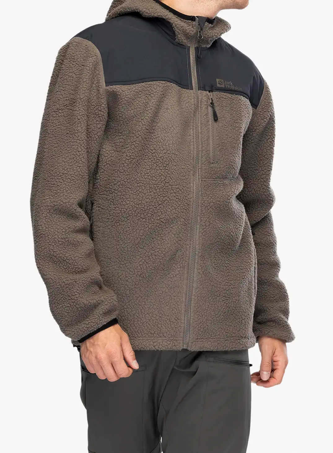 Fleecová bunda Jack Wolfskin Kammweg Pile FZ - cold coffee