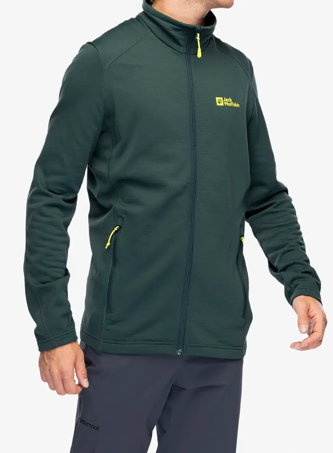 Rozepínací mikina Jack Wolfskin Kolbenberg FZ - black olive/firefly