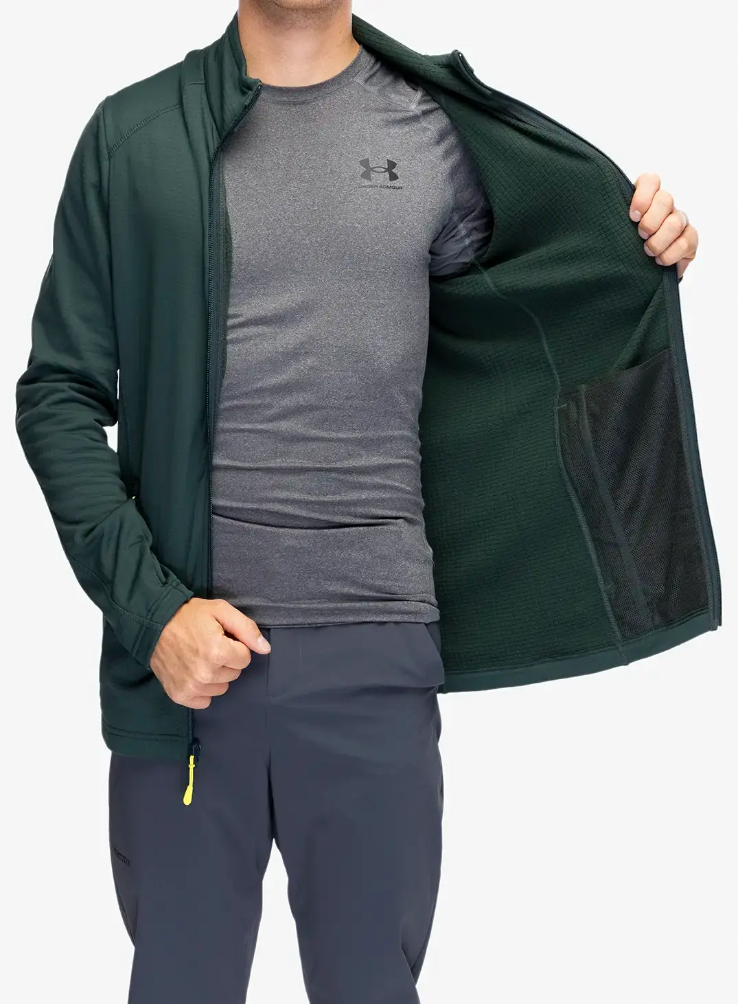 Rozepínací mikina Jack Wolfskin Kolbenberg FZ - black olive/firefly