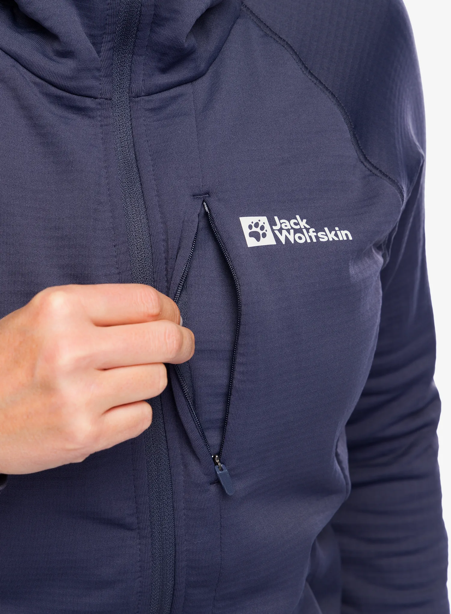 Dámská mikina s kapucí Jack Wolfskin Kolbenberg Hooded FZ - graphite