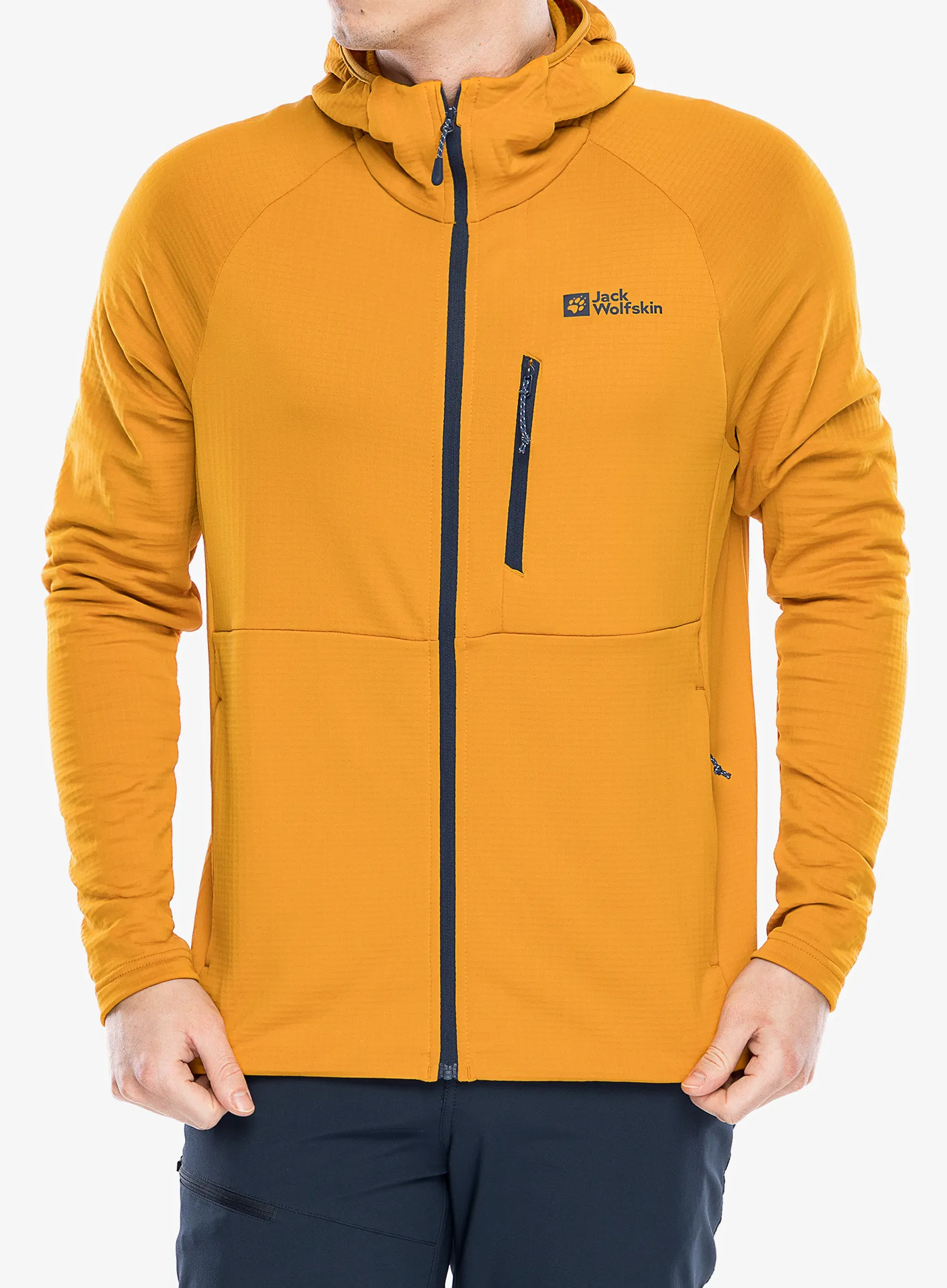 Mikina s kapucí Jack Wolfskin Kolbenberg Hooded FZ - safflower