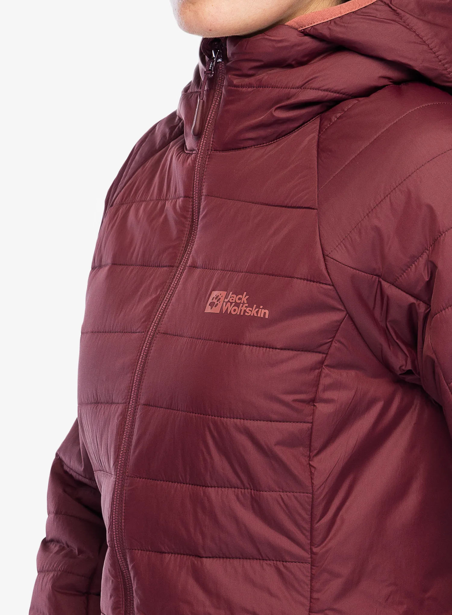 Dámský kabát Jack Wolfskin Lapawa Ins Coat - dark maroon