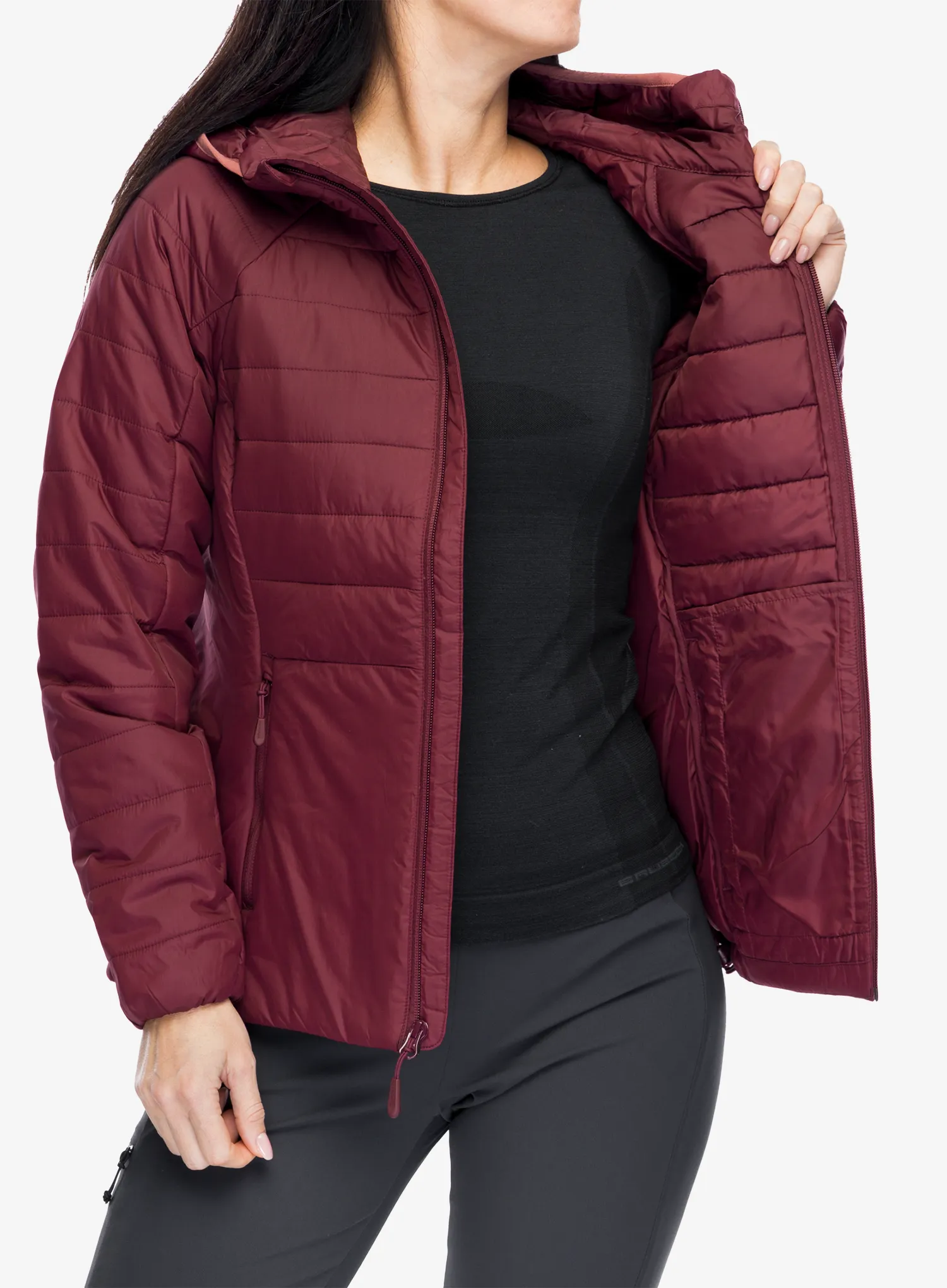 Zateplená bunda Jack Wolfskin Lapawa Ins Hoody - dark maroon