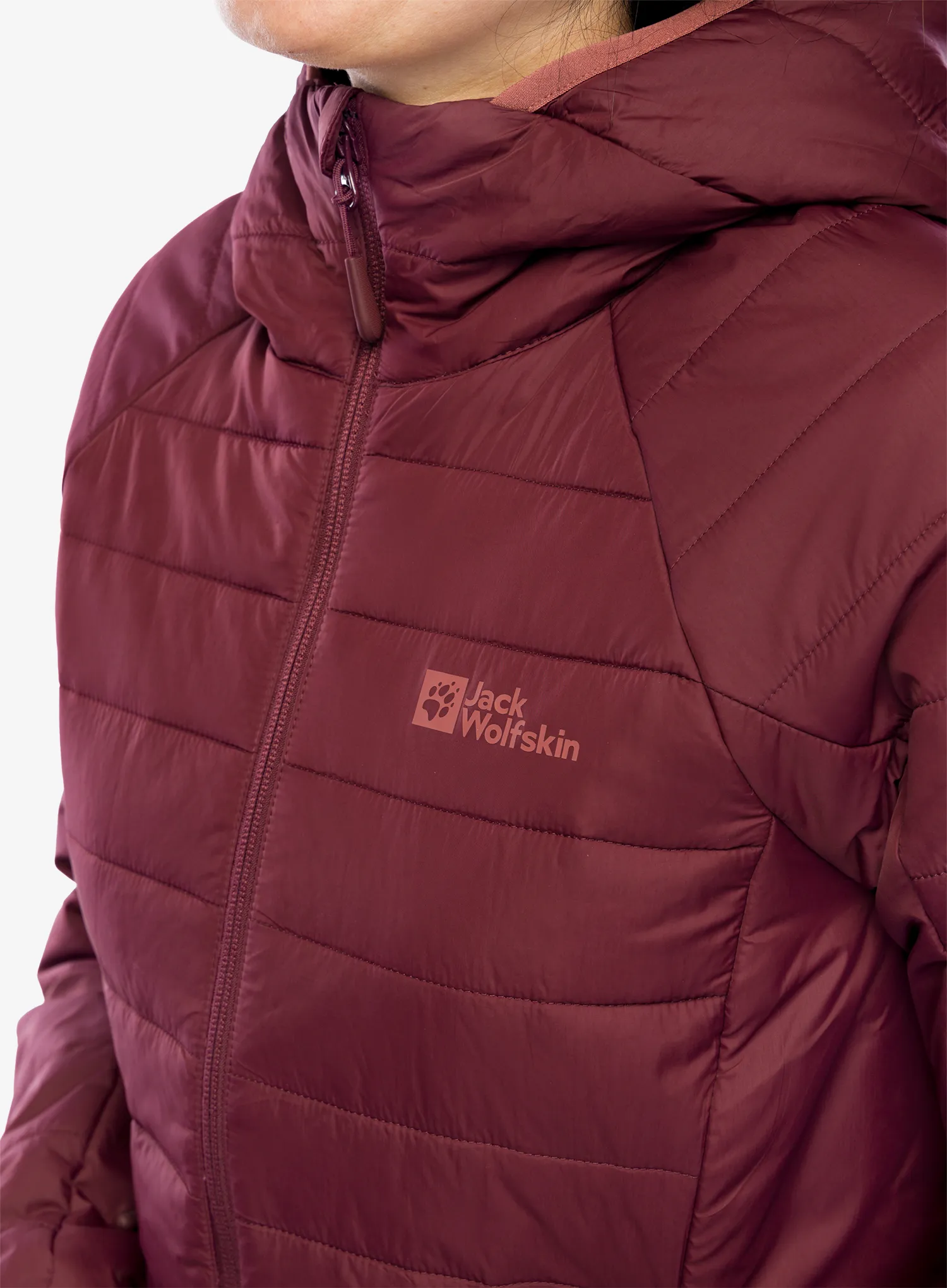 Zateplená bunda Jack Wolfskin Lapawa Ins Hoody - dark maroon