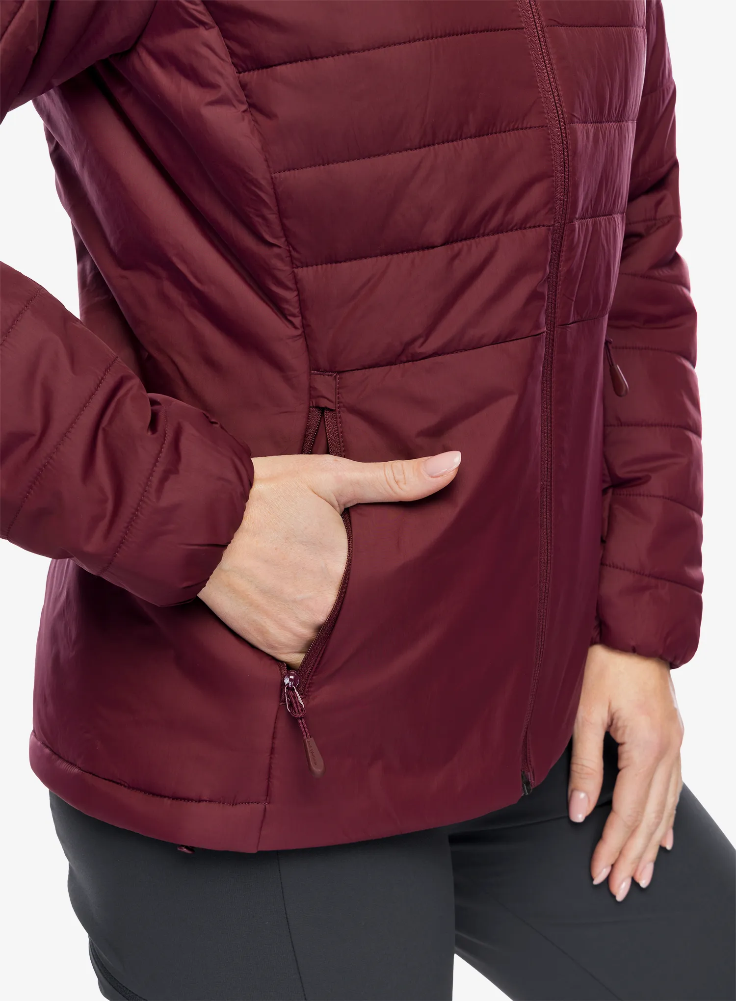 Zateplená bunda Jack Wolfskin Lapawa Ins Hoody - dark maroon