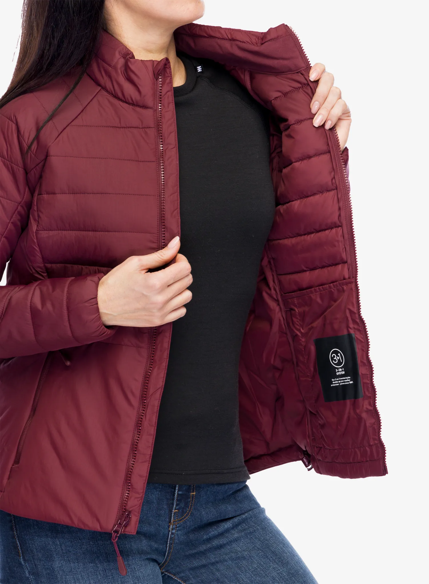 Zateplená bunda dámská Jack Wolfskin Lapawa Ins Jkt - dark maroon