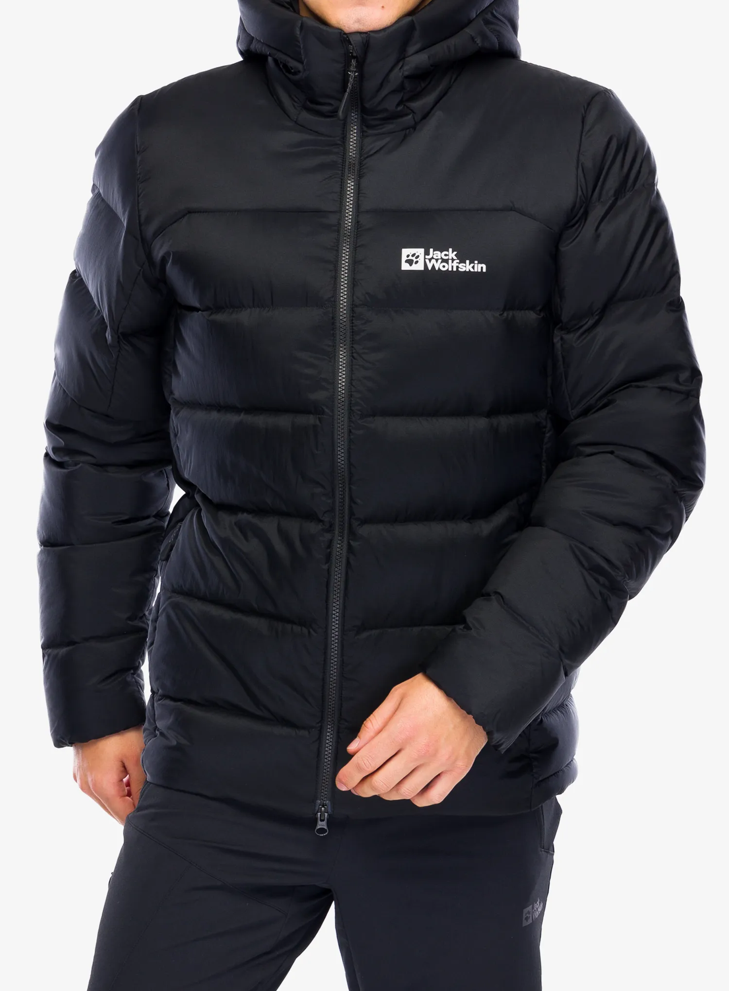 Péřová bunda Jack Wolfskin Nebelhorn Down Hoody - black