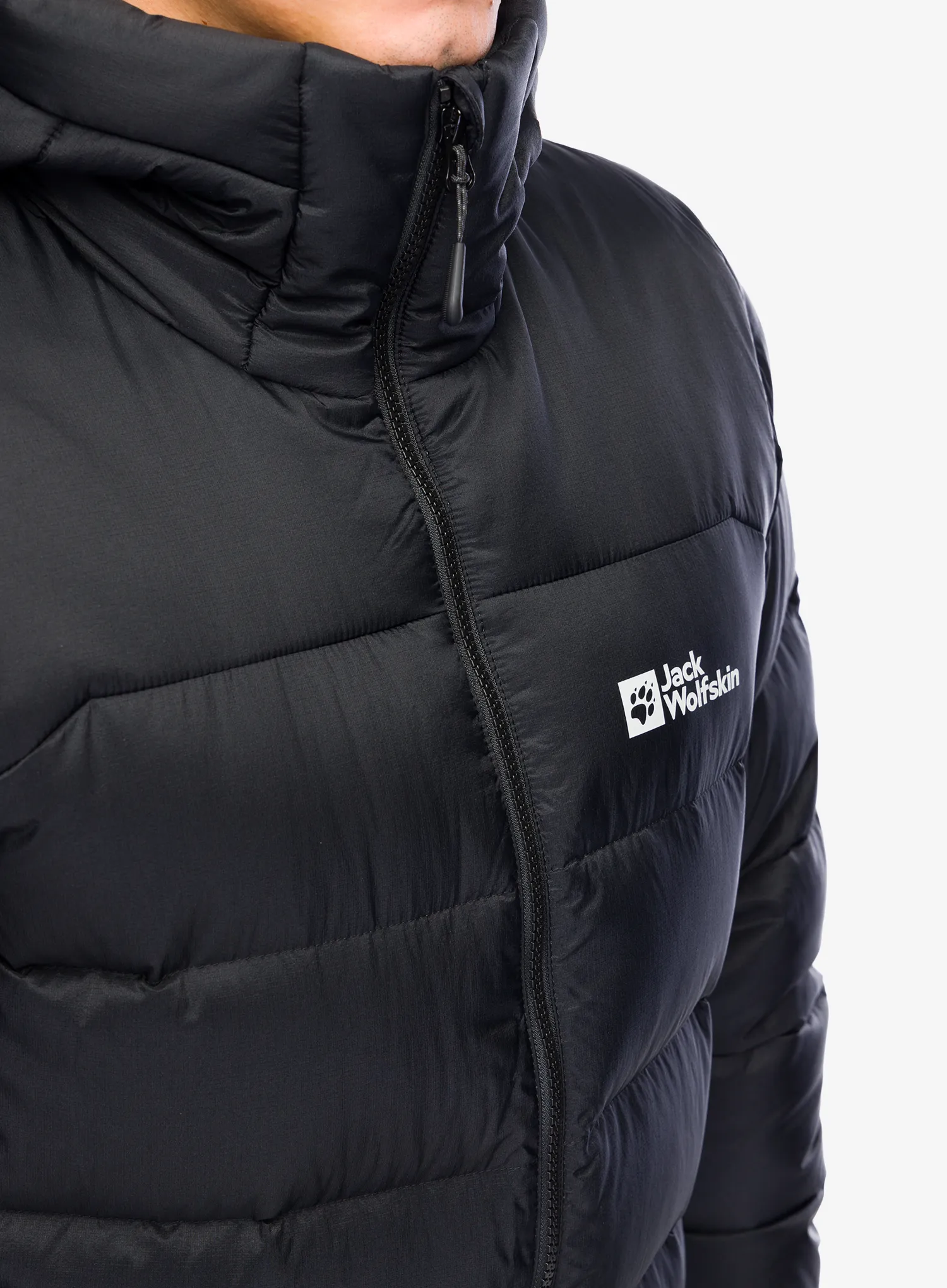 Péřová bunda Jack Wolfskin Nebelhorn Down Hoody - black
