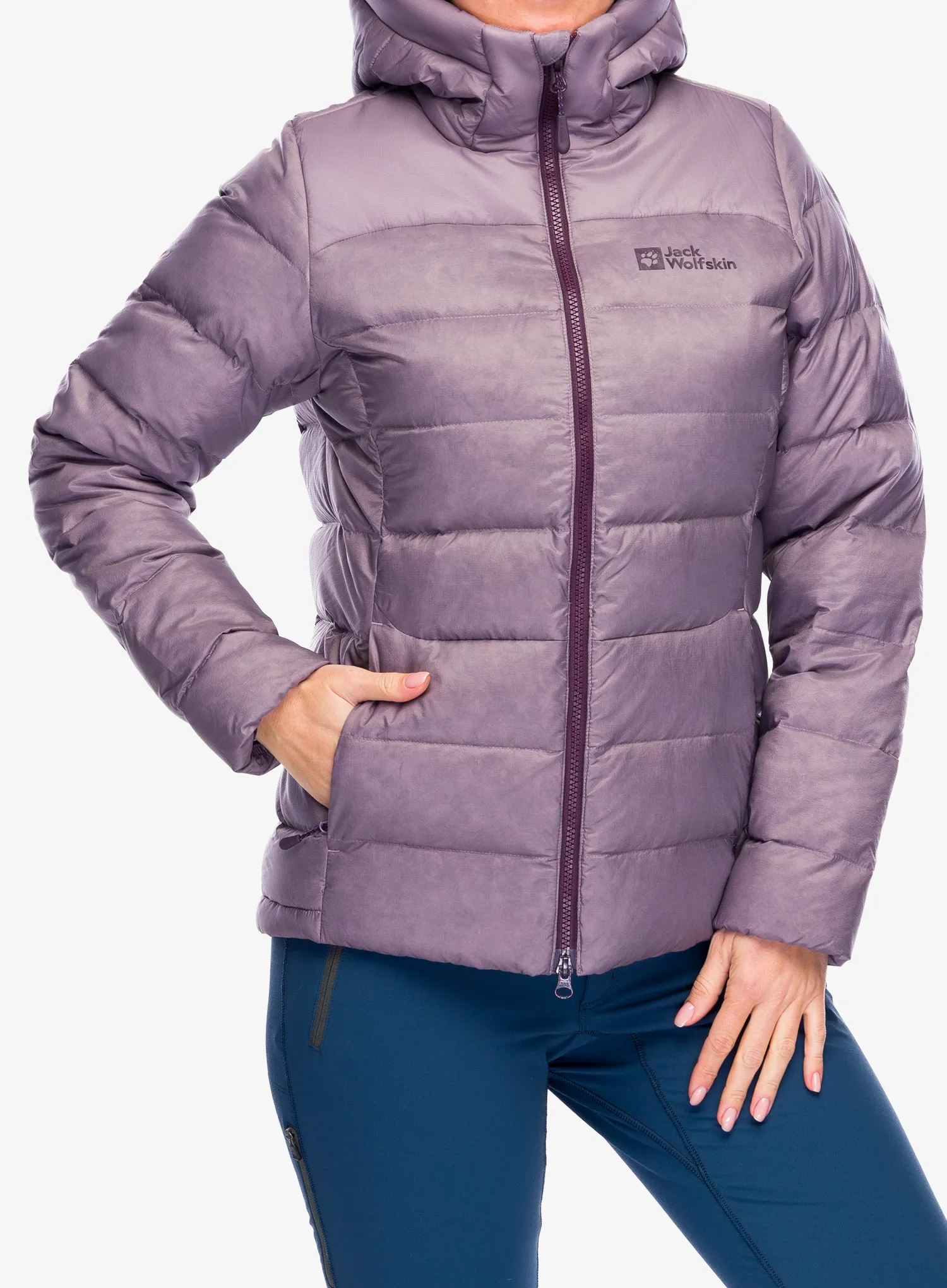 Dámská péřová bunda Jack Wolfskin Nebelhorn Down Hoody - wild blossom