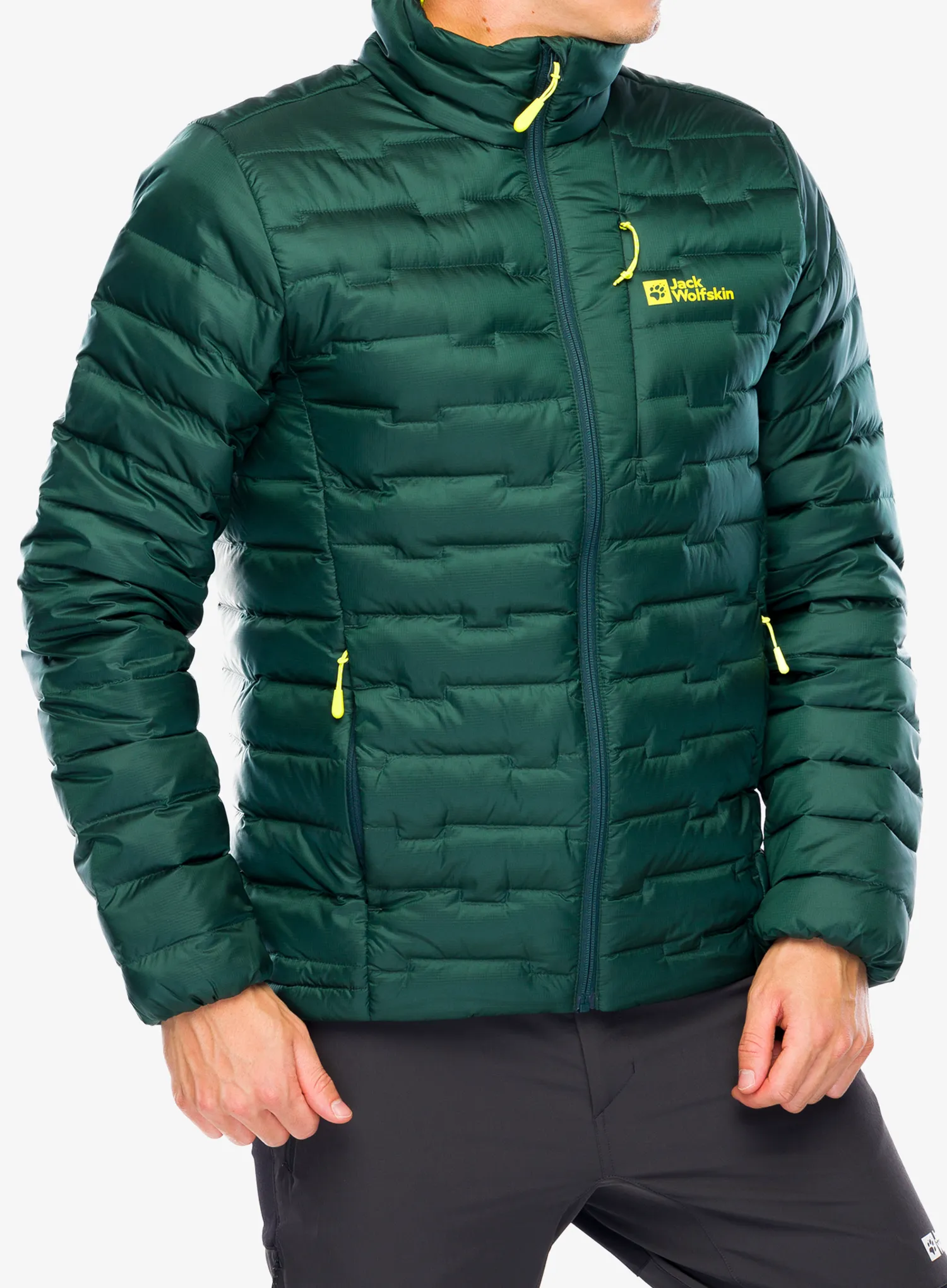 Péřová bunda Jack Wolfskin Passamani Down Jacket - black olive