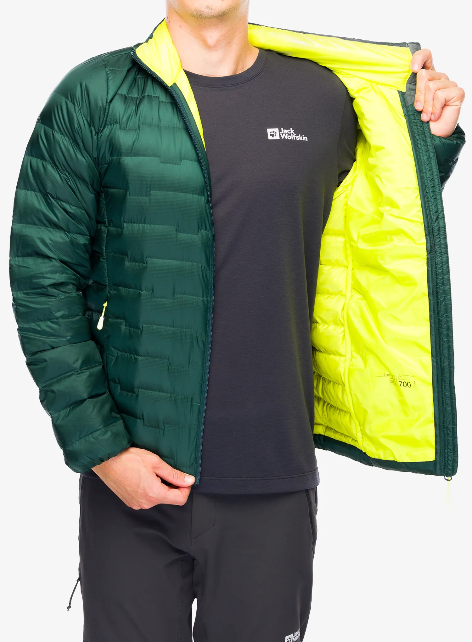 Péřová bunda Jack Wolfskin Passamani Down Jacket - black olive