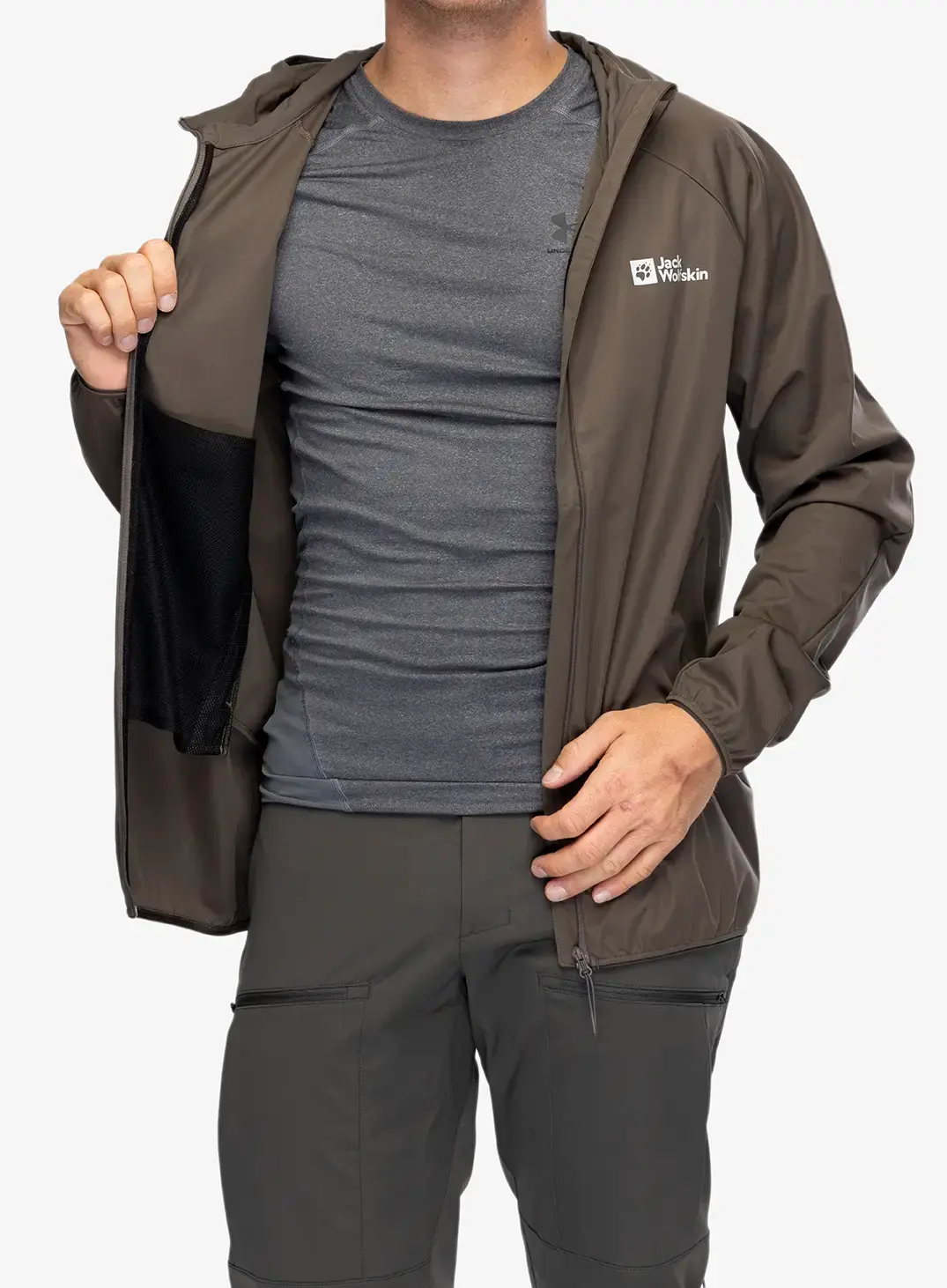 Softshellová bunda Jack Wolfskin Prelight Pro Jacket - cold coffee