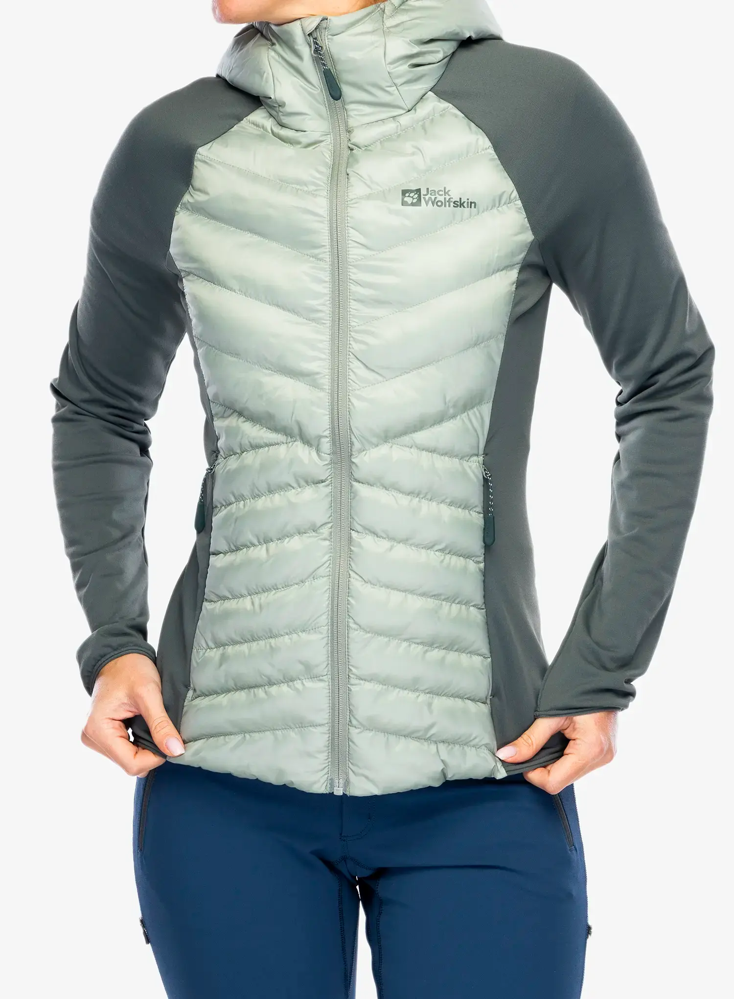 Hybridní bunda dámská Jack Wolfskin Routeburn Pro Hybrid - mint leaf