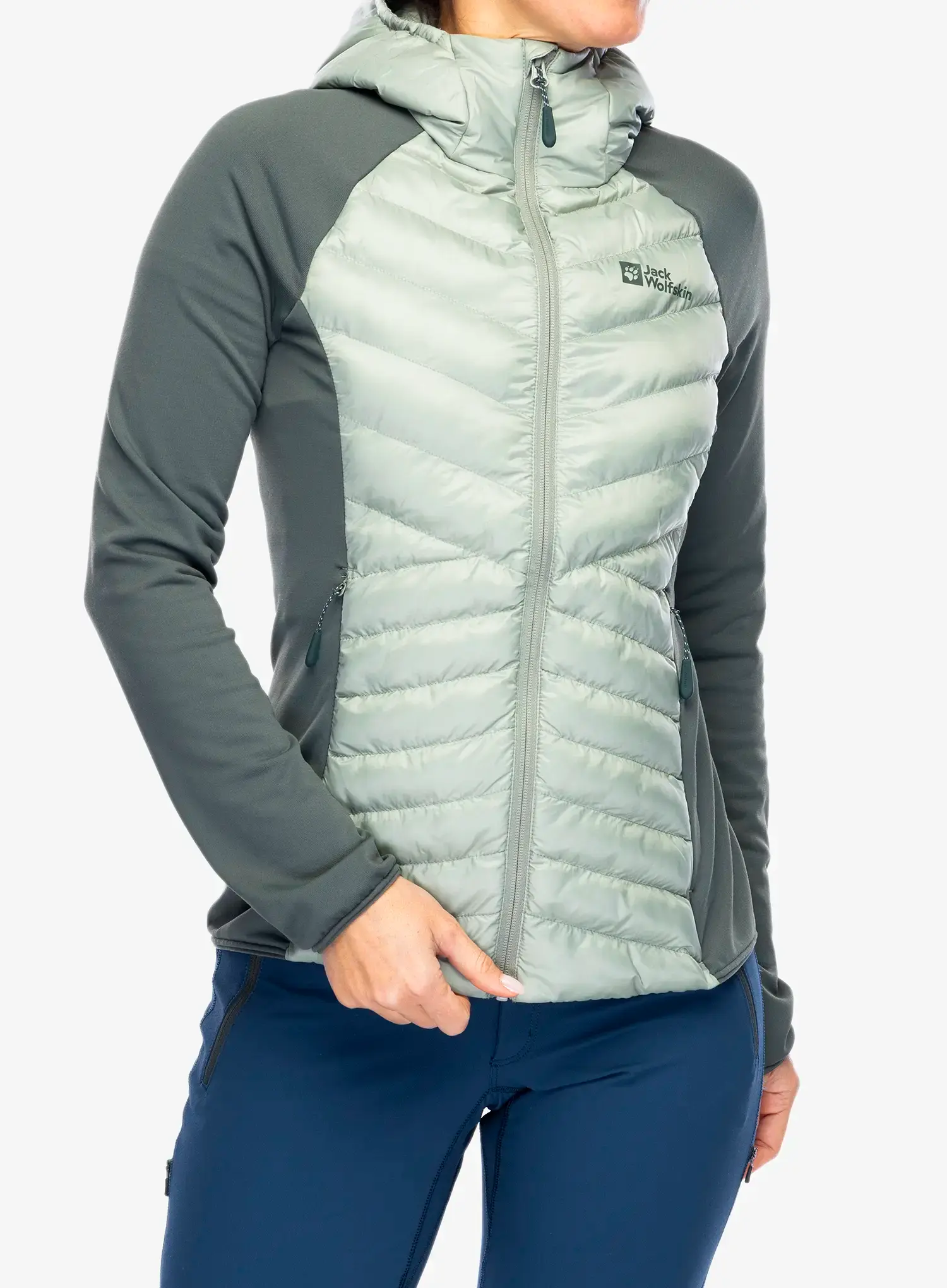 Hybridní bunda dámská Jack Wolfskin Routeburn Pro Hybrid - mint leaf