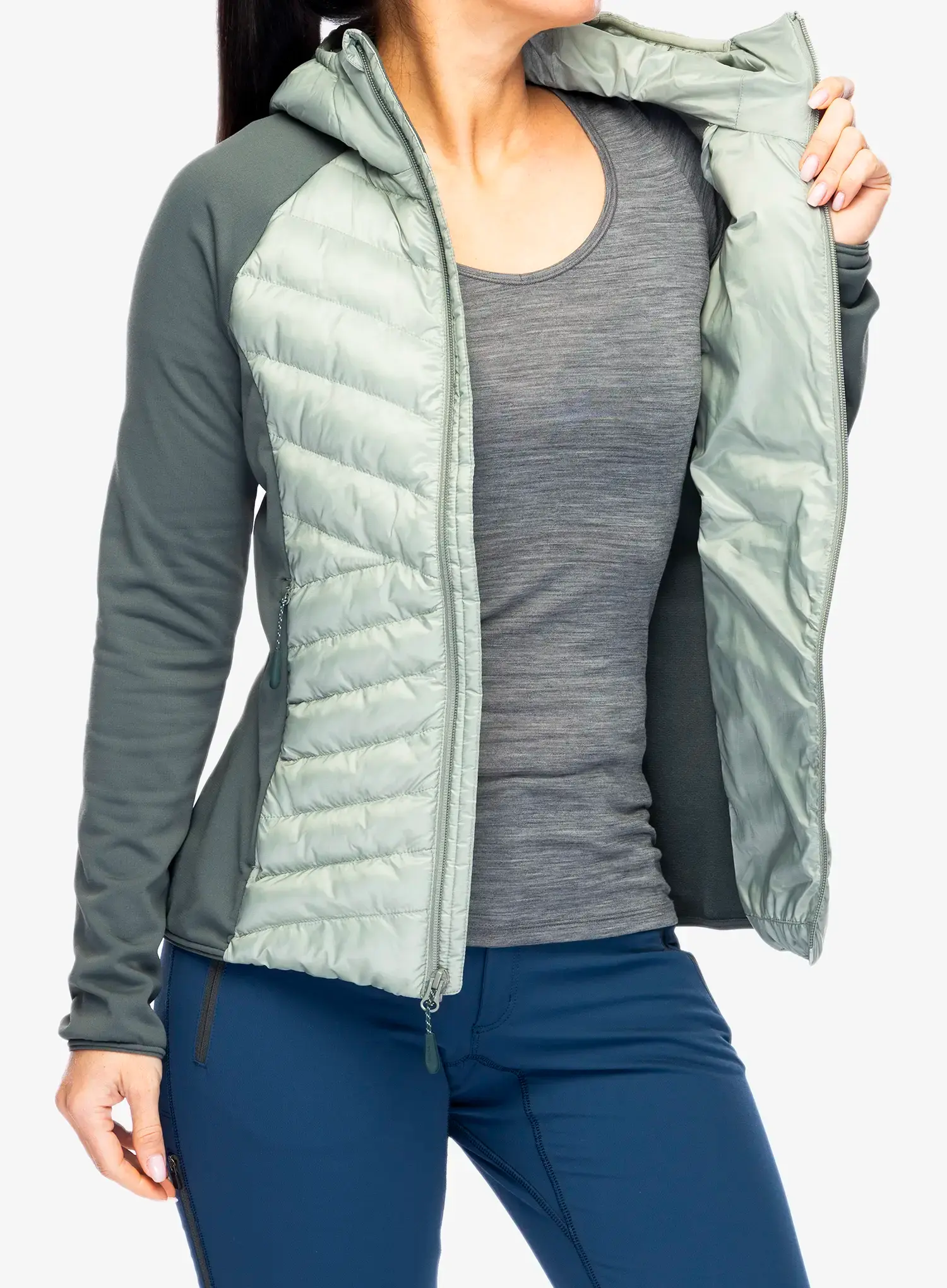 Hybridní bunda dámská Jack Wolfskin Routeburn Pro Hybrid - mint leaf