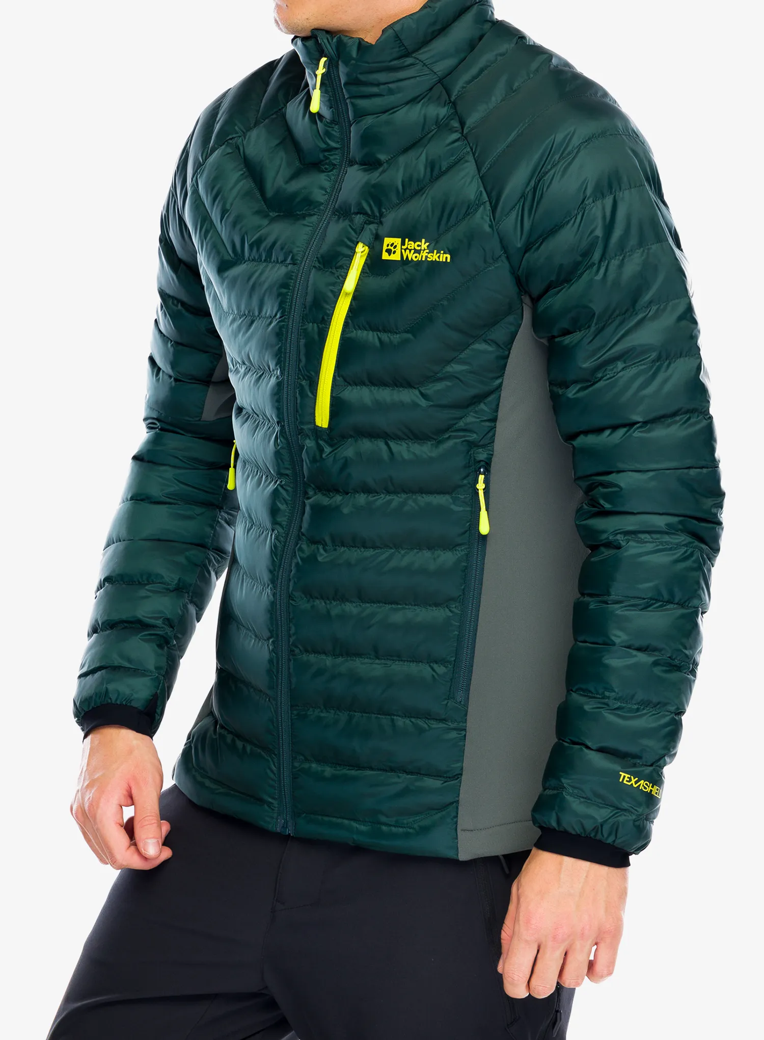 Zateplená bunda Jack Wolfskin Routeburn Pro Ins Jacket - black olive/firefly