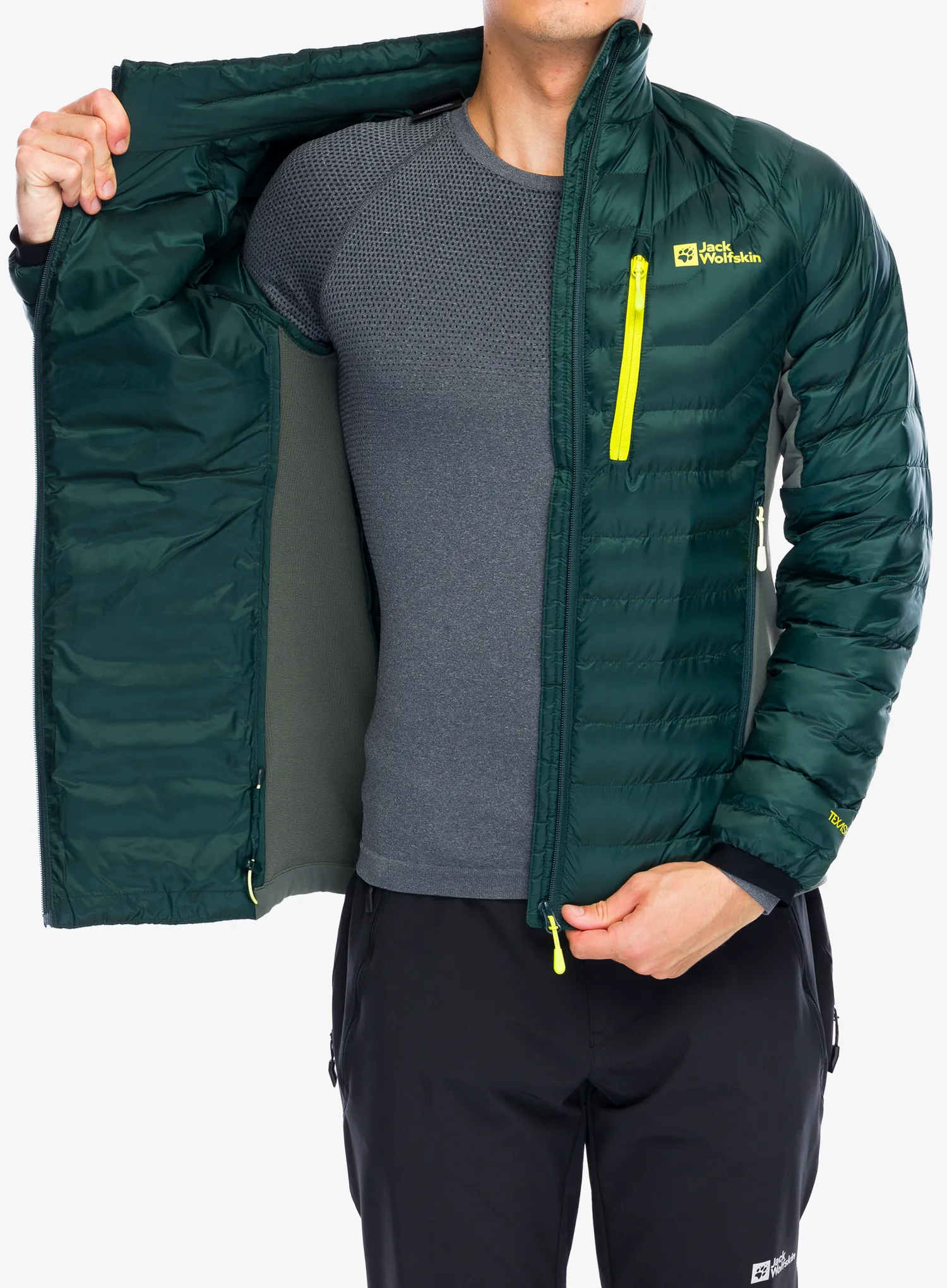 Zateplená bunda Jack Wolfskin Routeburn Pro Ins Jacket - black olive/firefly