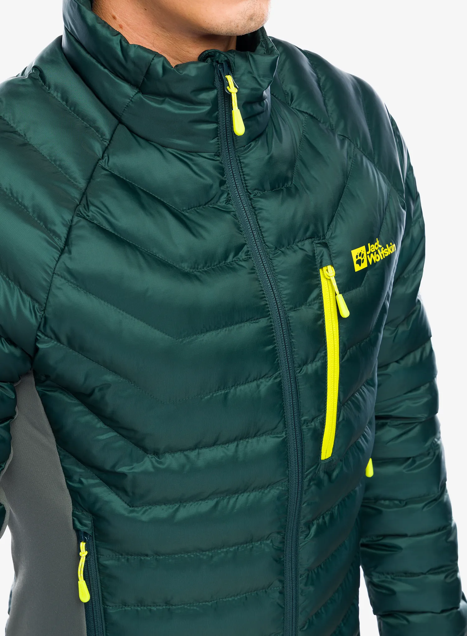 Zateplená bunda Jack Wolfskin Routeburn Pro Ins Jacket - black olive/firefly