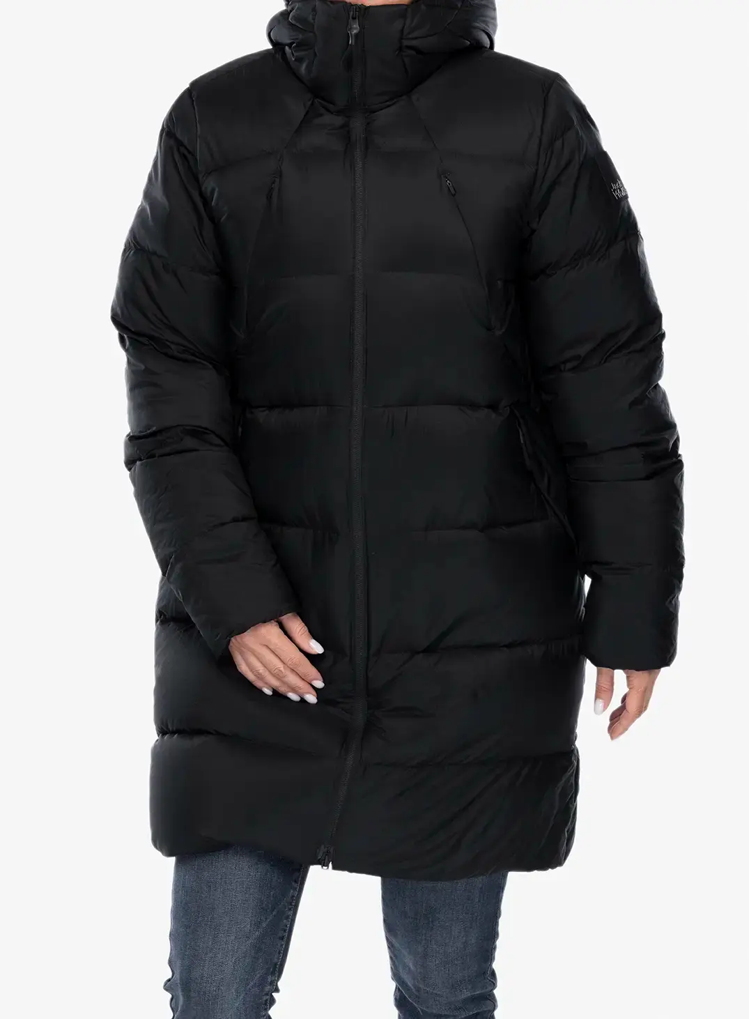Dámský péřový kabát Jack Wolfskin Wandermood Down Parka - granite black