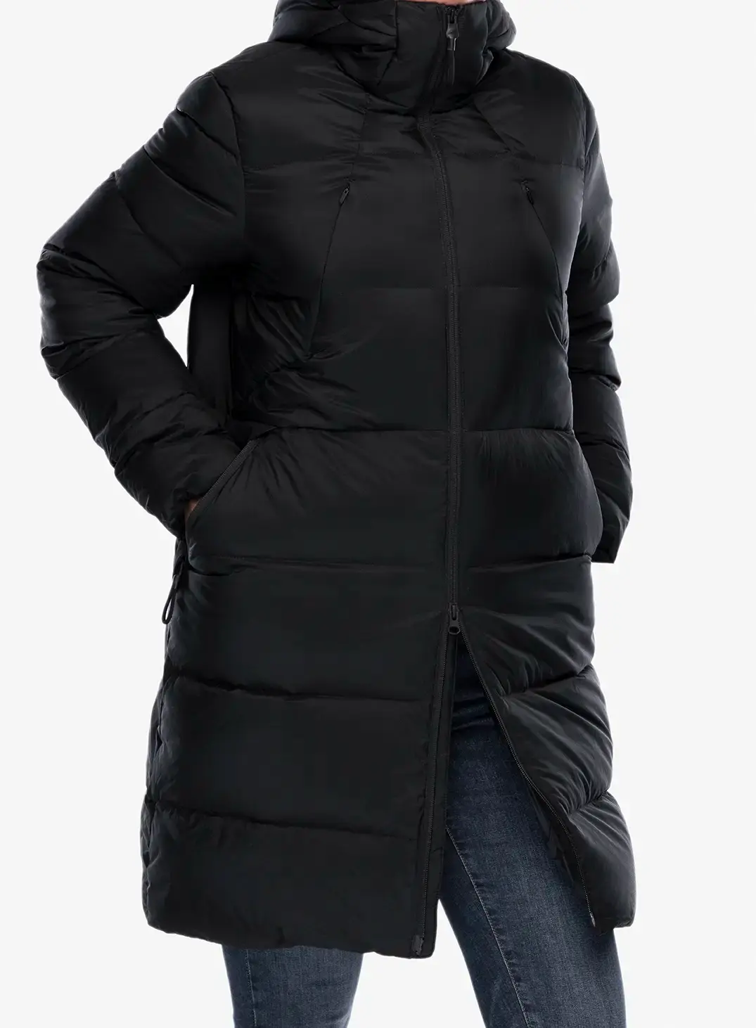 Dámský péřový kabát Jack Wolfskin Wandermood Down Parka - granite black