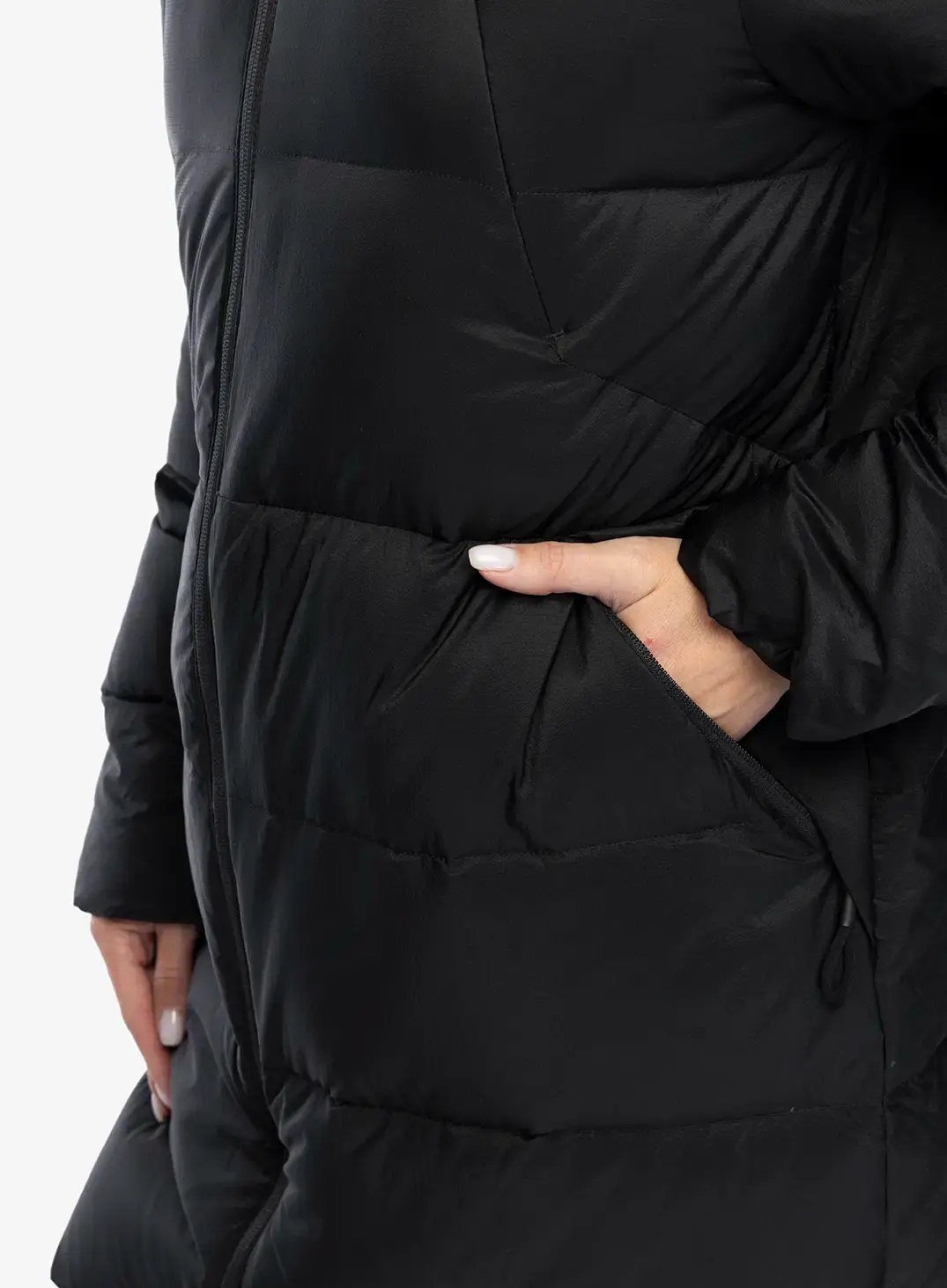 Dámský péřový kabát Jack Wolfskin Wandermood Down Parka - granite black