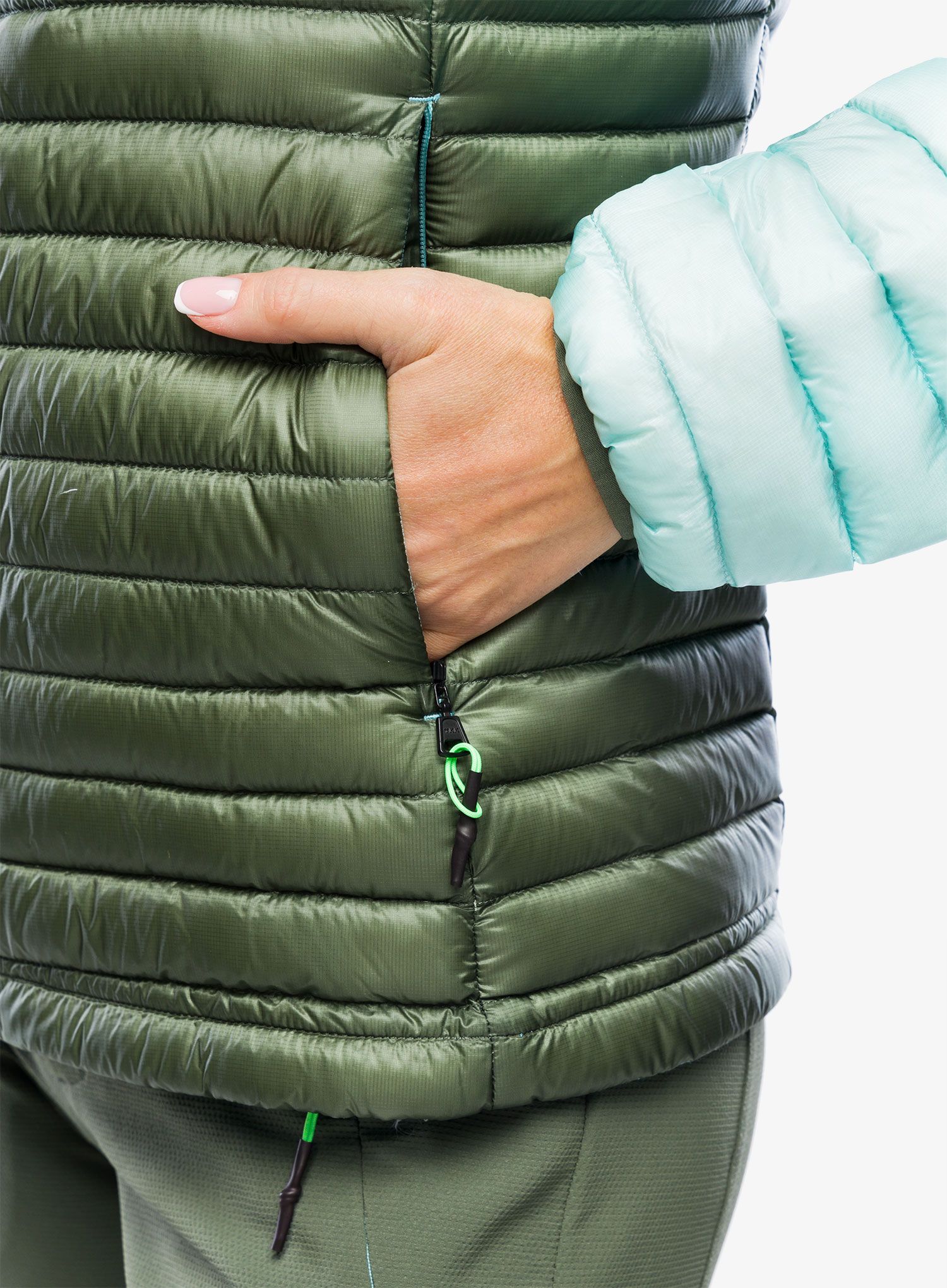 Dámská péřová bunda Karpos Alagna Down Jacket - thyme/aqua sky