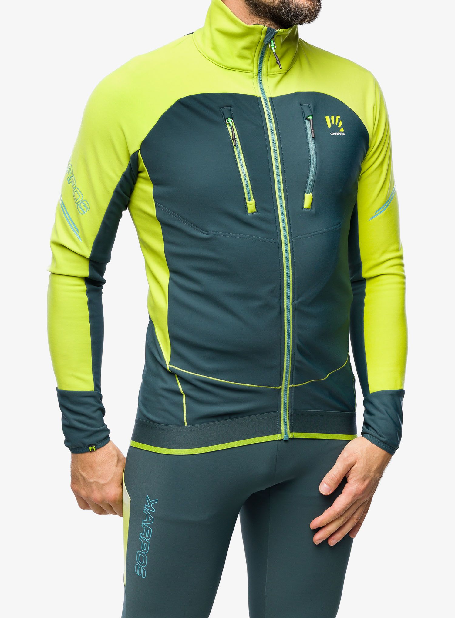 Softshellová bunda Karpos Alagna Evo Jacket - forest/kiwi colada