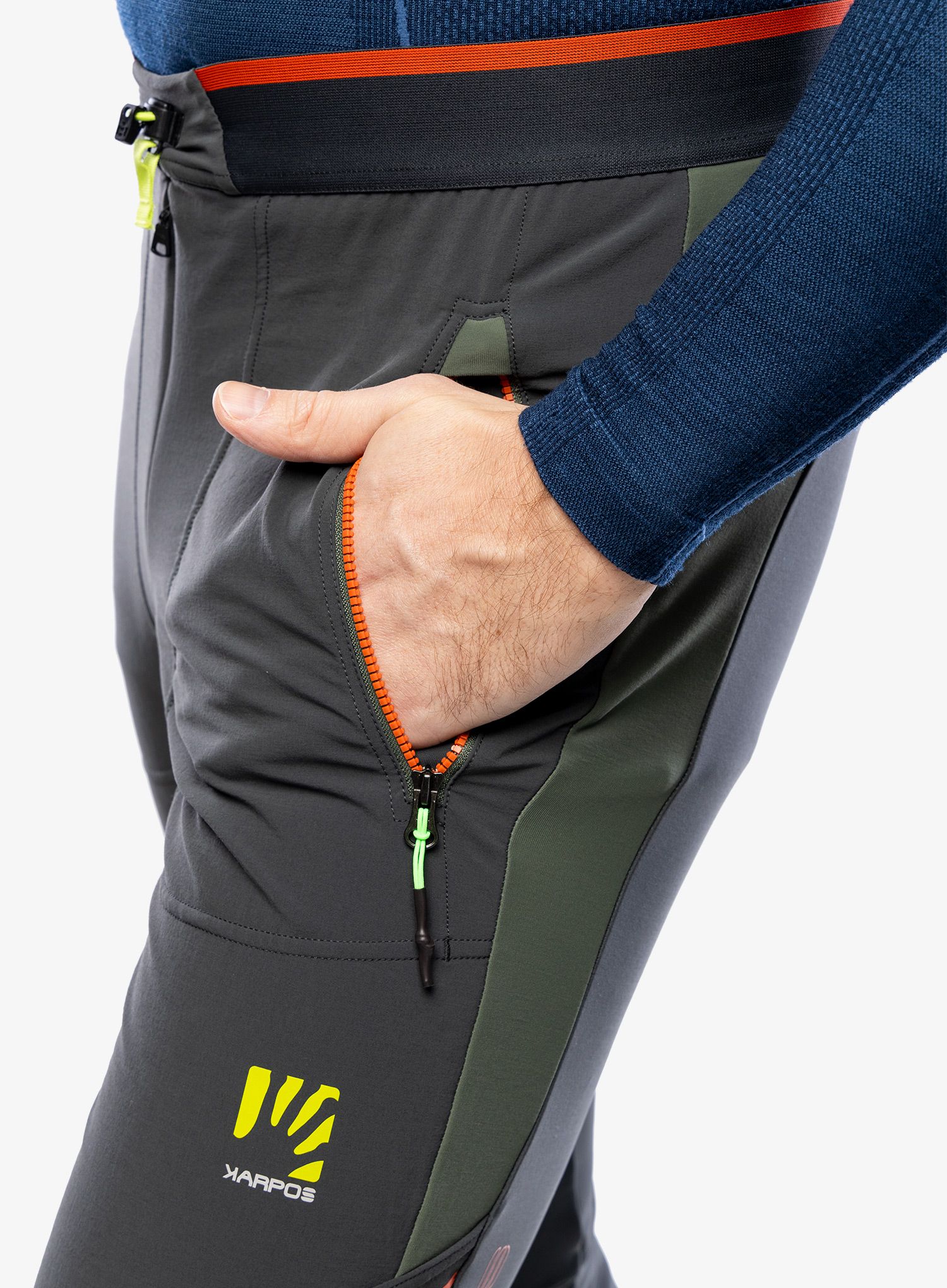 Skialpové kalhoty Karpos Alagna Plus Evo Pant - black sand/spicy orange