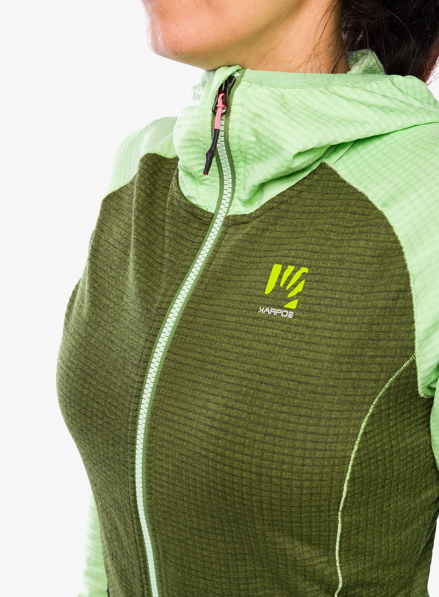 Dámská mikina se zipem Karpos Ambrizzola Full-Zip Hoodie - arcadian/cedar green