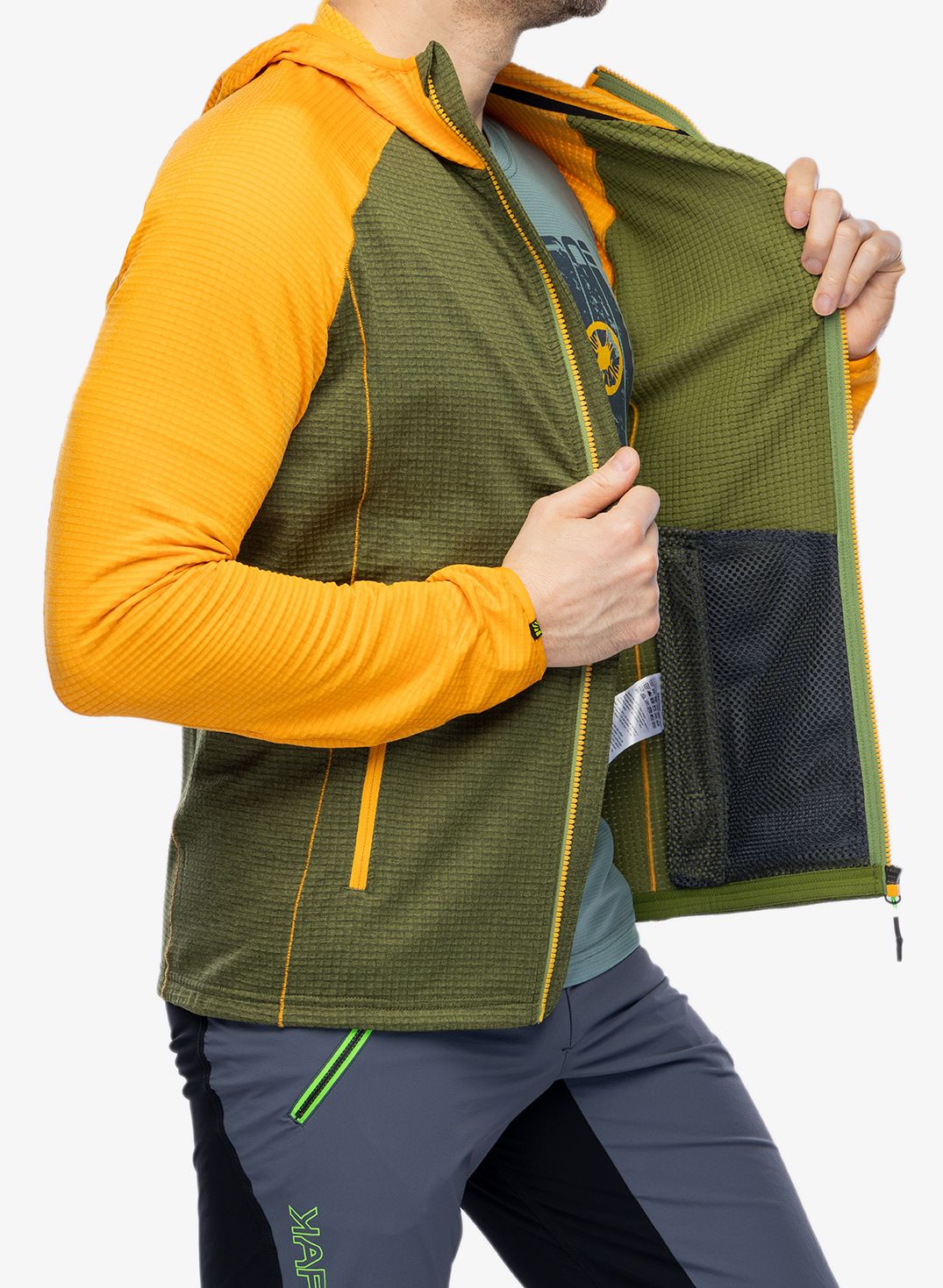Mikina se zipem Karpos Ambrizzola Full-Zip Hoodie - cedar green/radiant