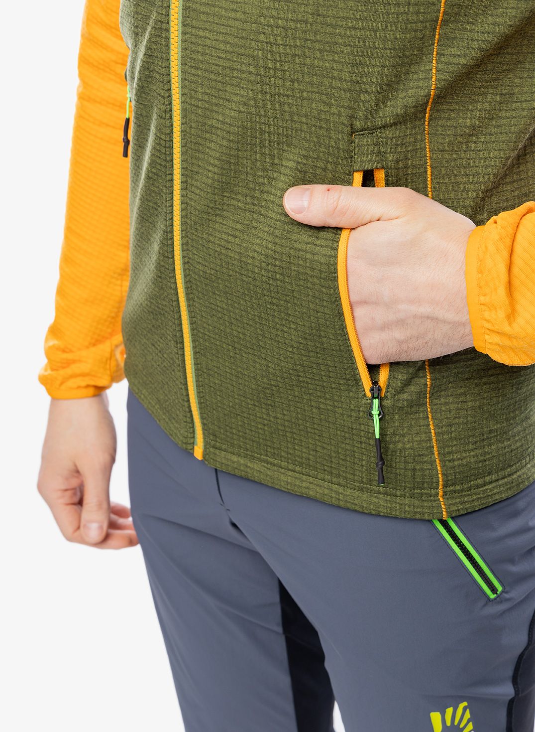Mikina se zipem Karpos Ambrizzola Full-Zip Hoodie - cedar green/radiant