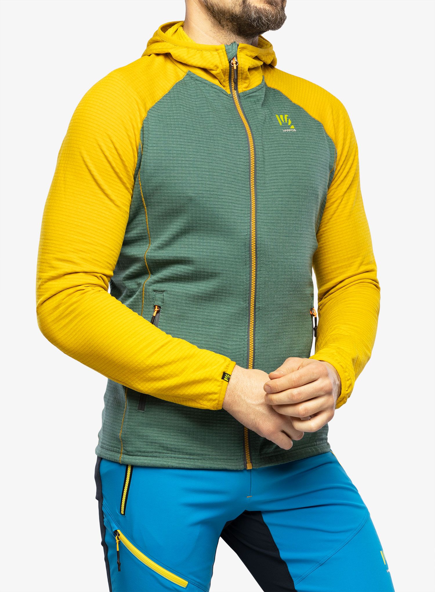 Pánská mikina Karpos Ambrizzola Full-Zip Hoodie - north atlantic/lemon curry