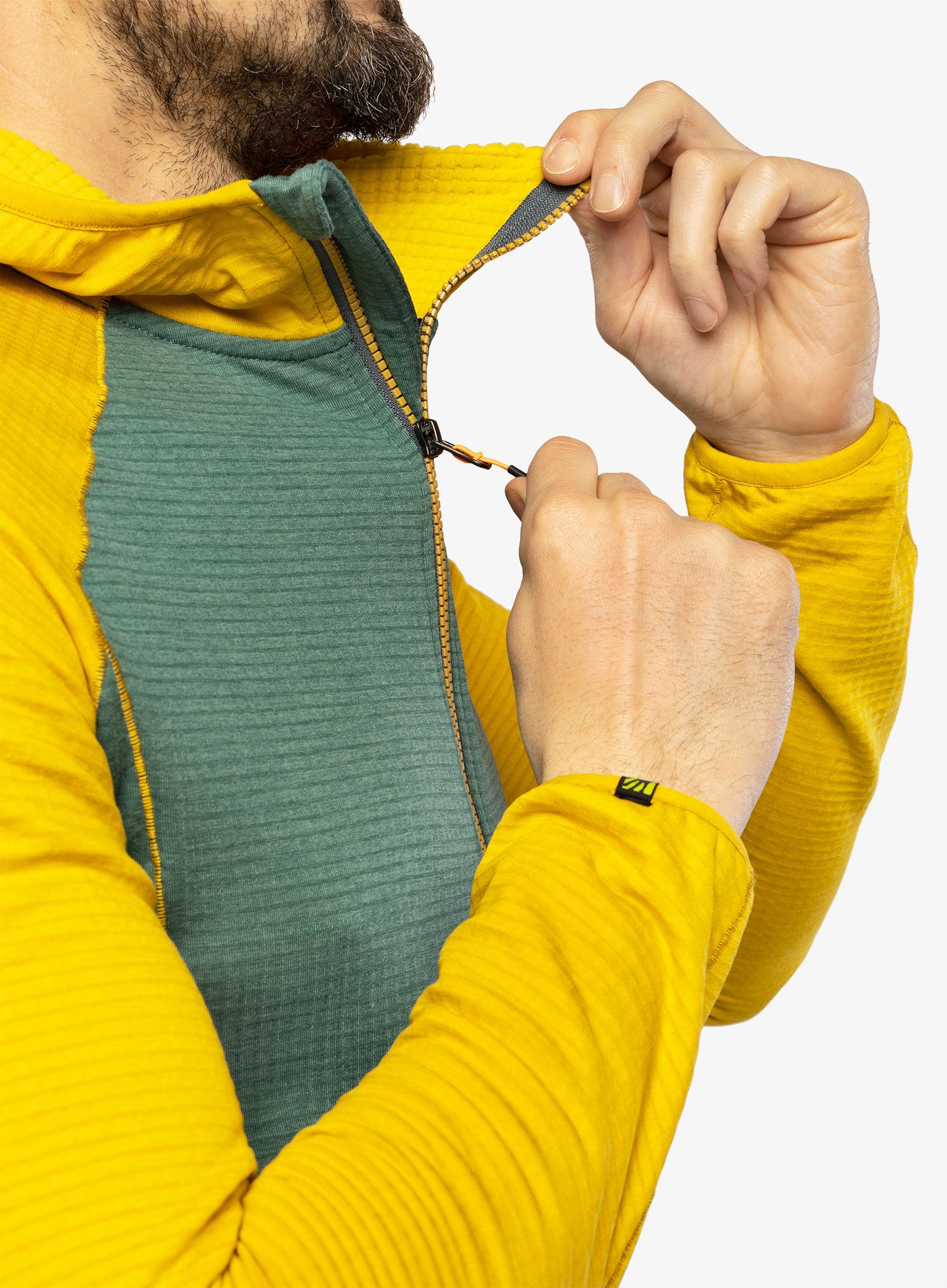 Pánská mikina Karpos Ambrizzola Full-Zip Hoodie - north atlantic/lemon curry