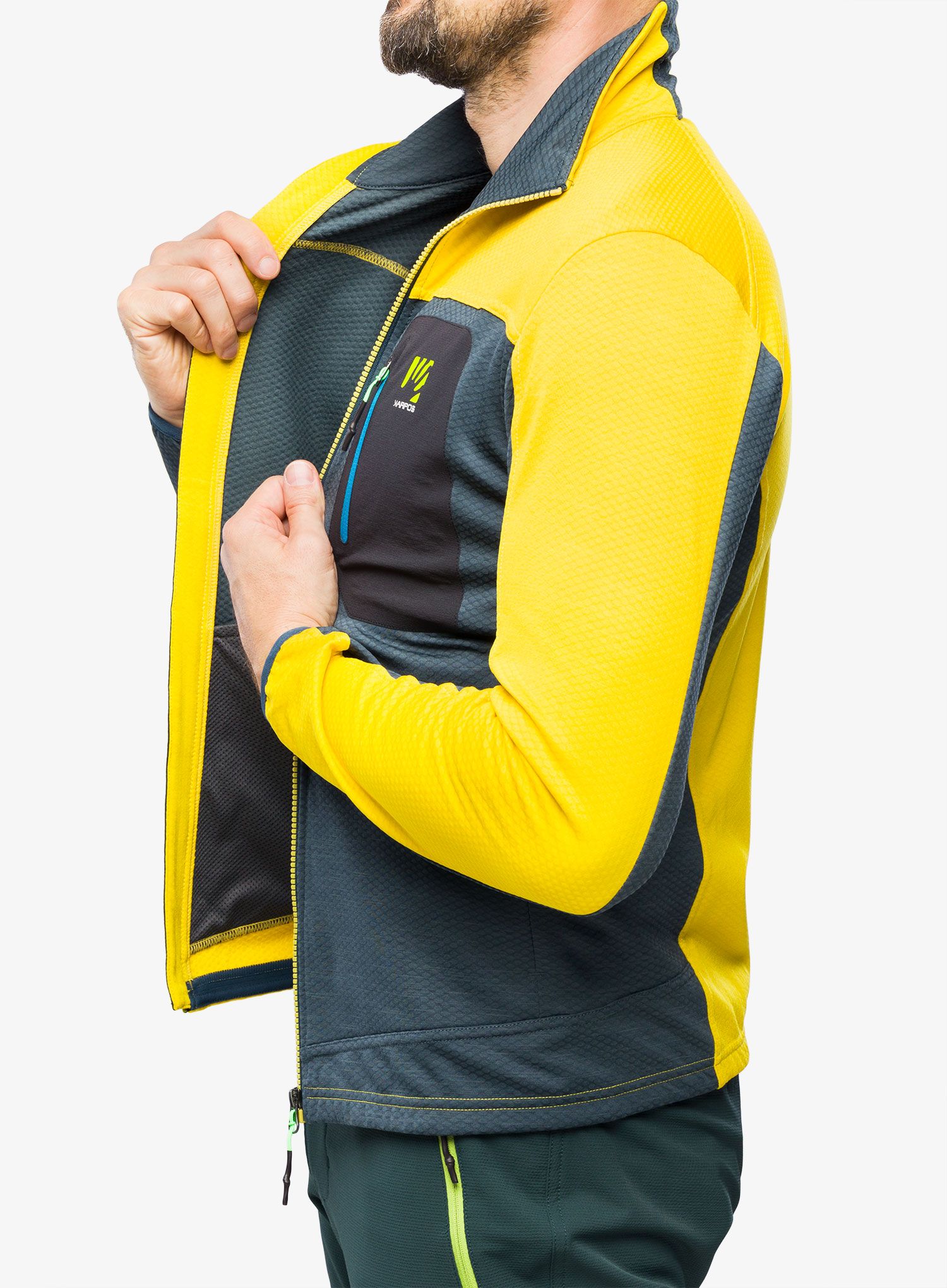 Rozepínací mikina Karpos Cherz Fleece - midnight/sulphur