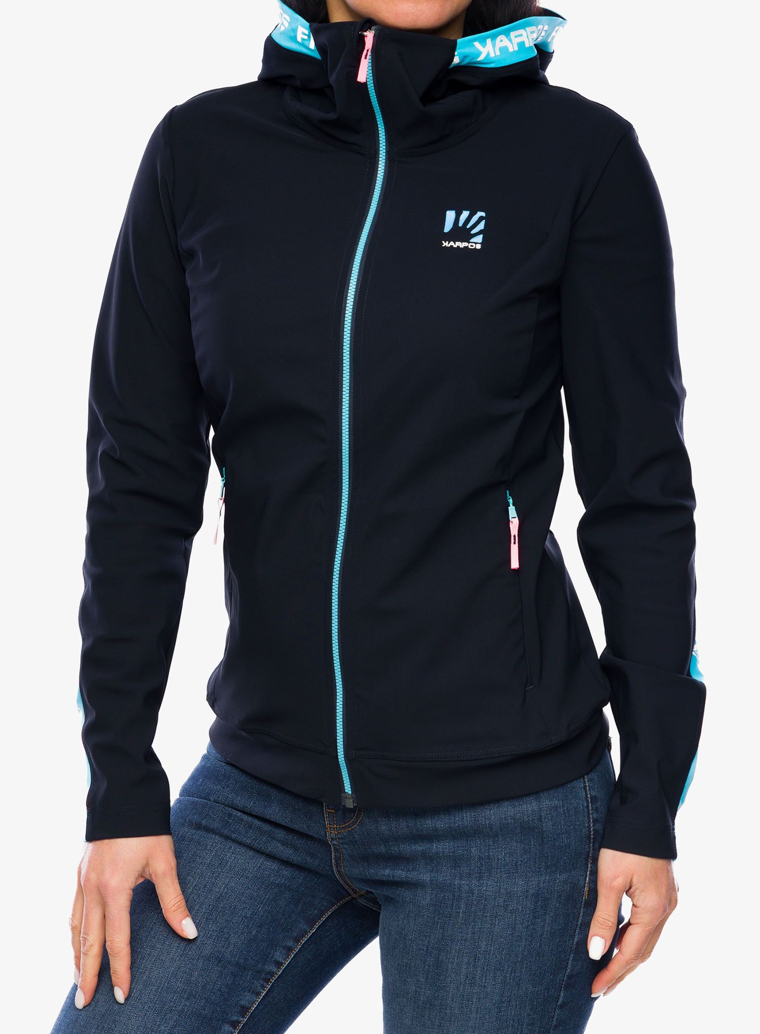Dámská mikina s kapucí Karpos Easyfrizz Full-Zip Hoodie - sky captain/blue atoll