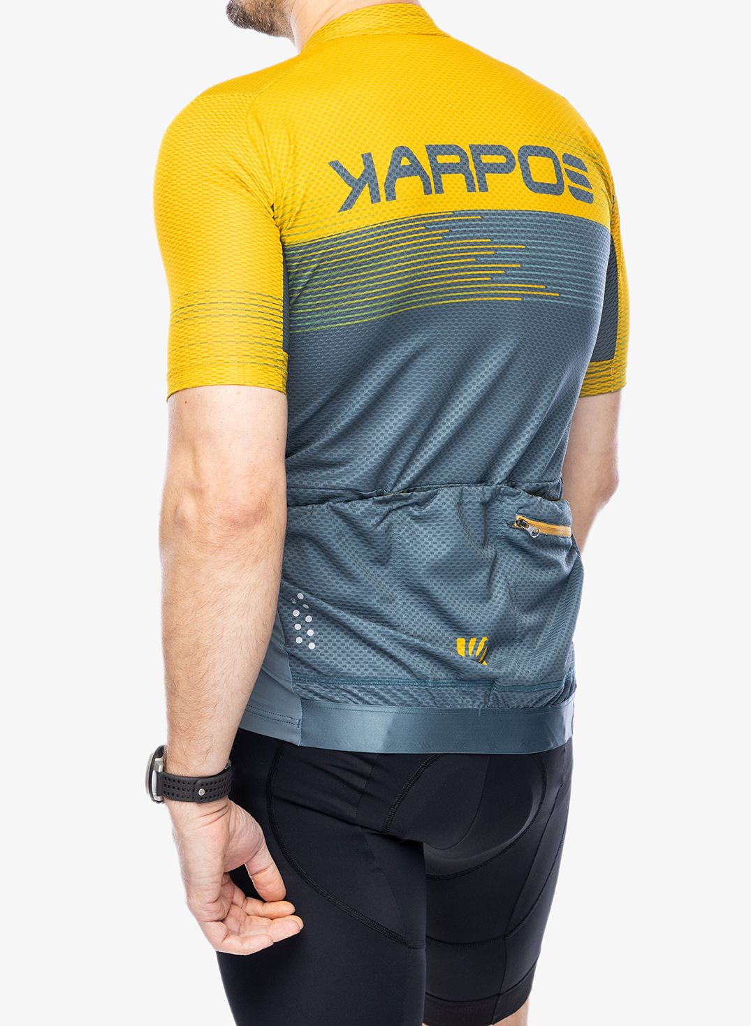 Triko na kolo Karpos Green Fire Jersey - north atlantic/lemon curry/drk