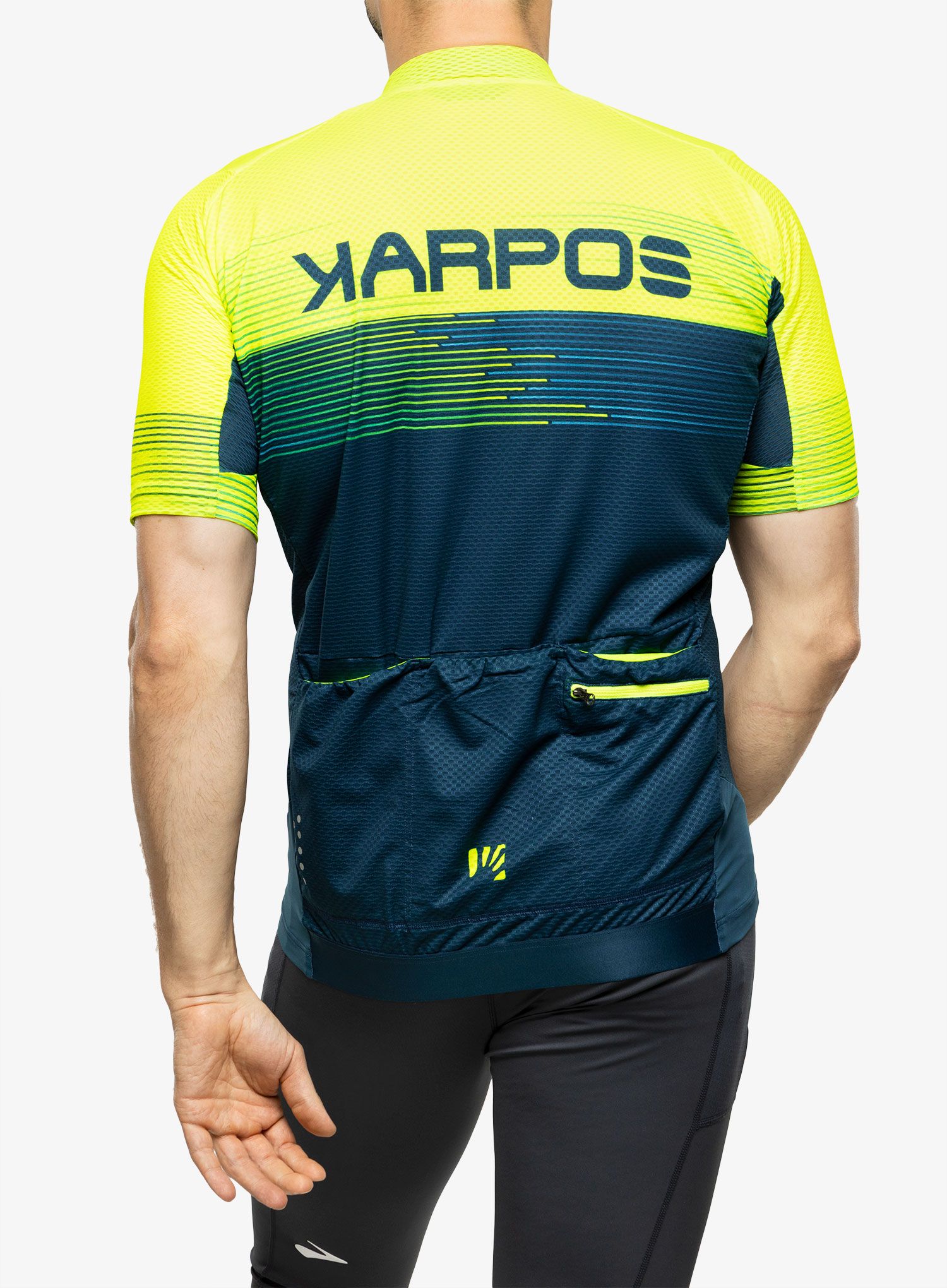 Triko na kolo Karpos Green Fire Jersey - refl.pond/yellow/enamel blue