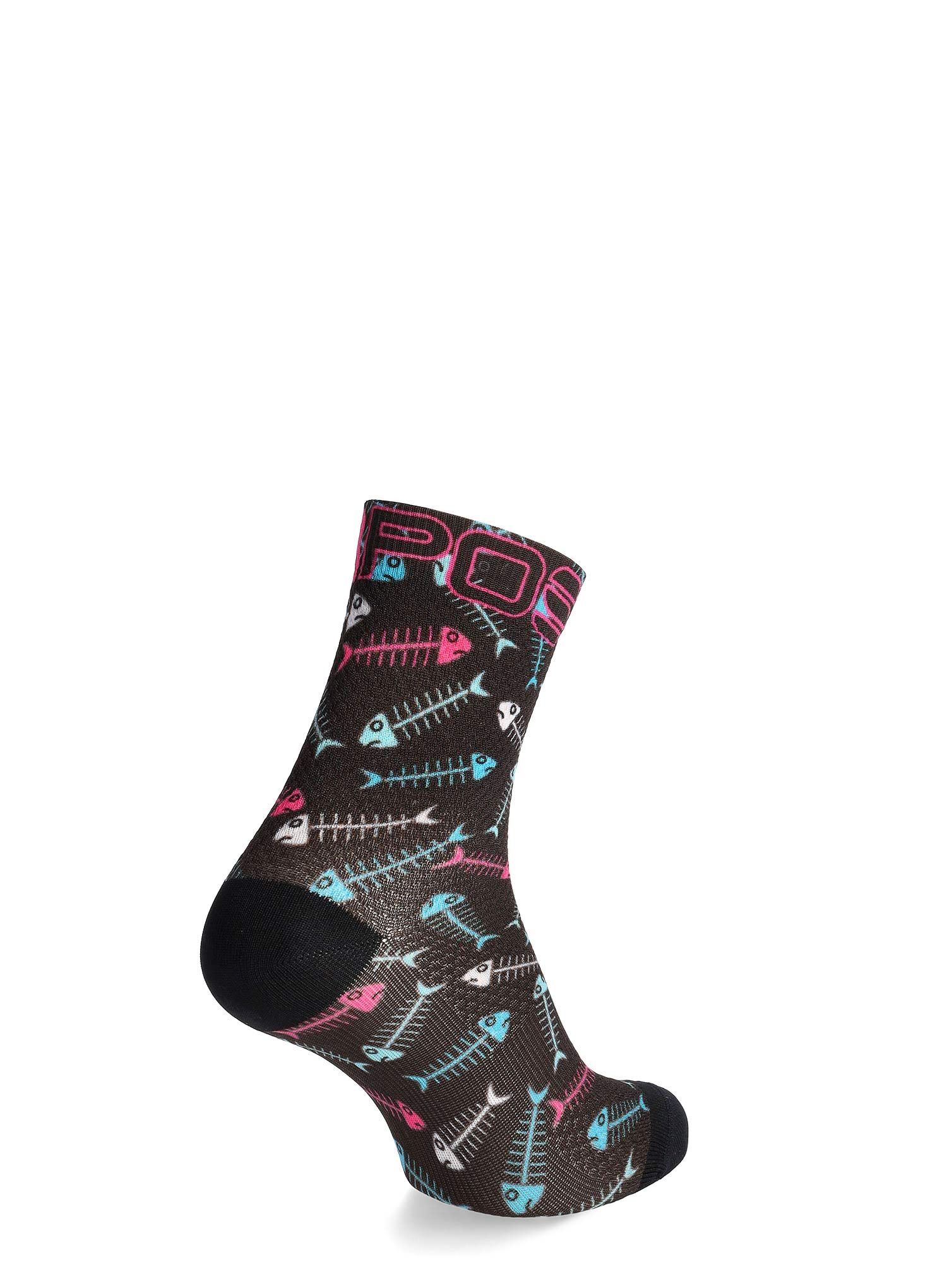 Cyklo ponožky Karpos Green Fire Socks - black/bluebird/white/pink