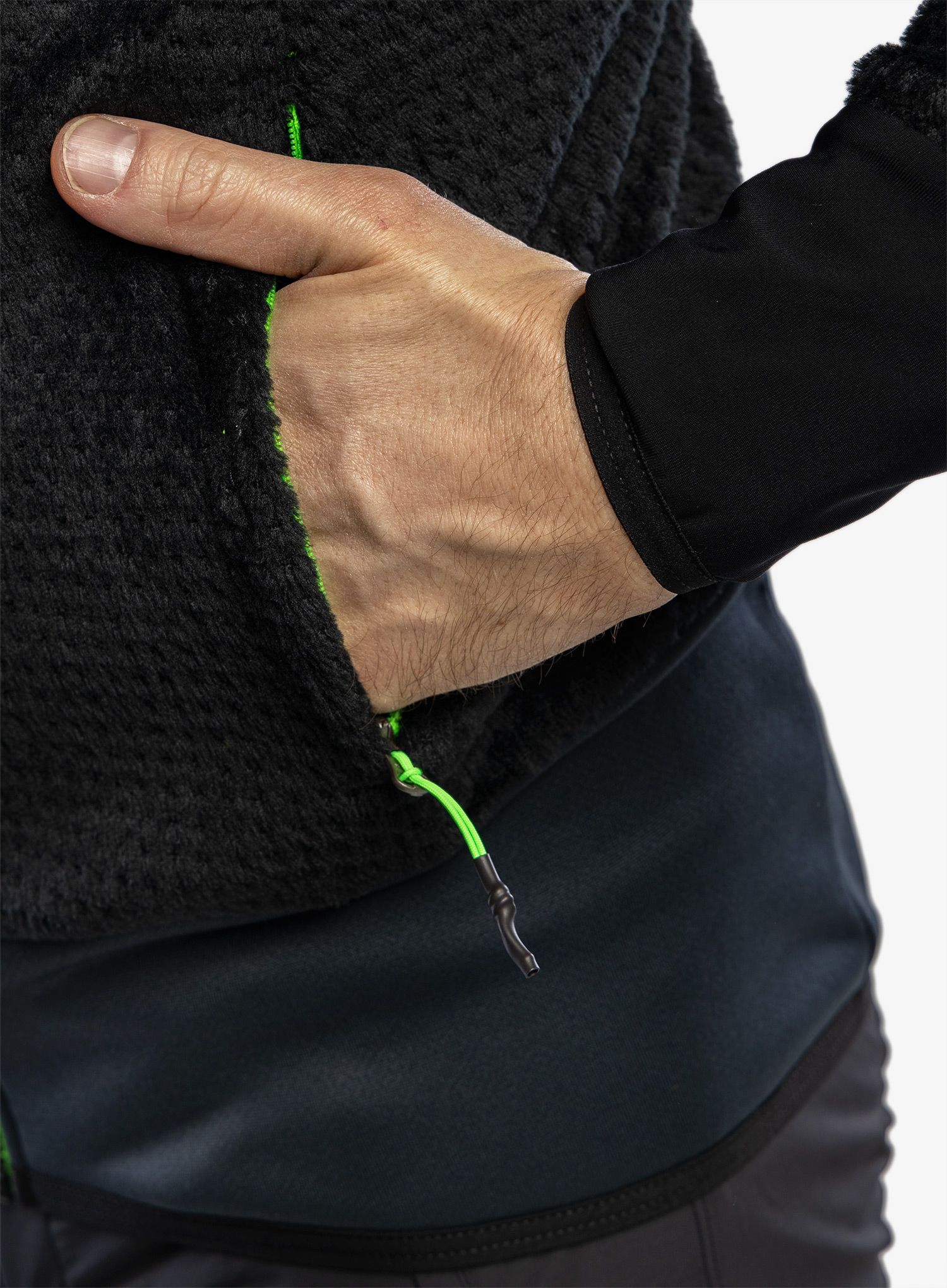 Fleecová bunda Karpos K-Performance H-Loft Fleece - black/green fluo