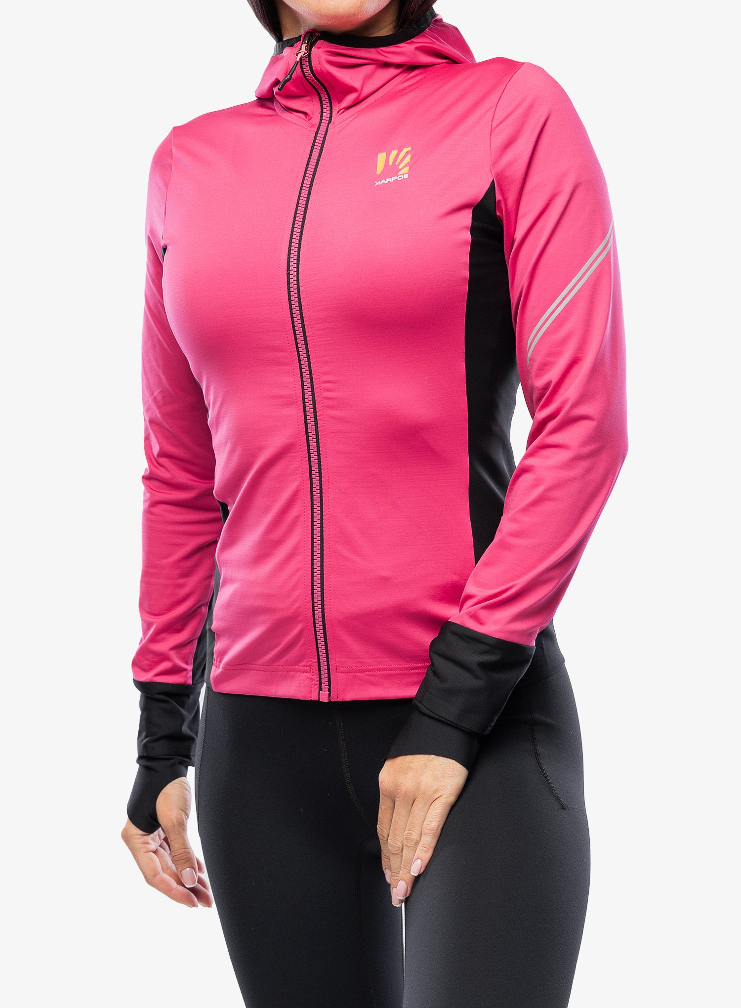 Mikina na běhání dámská Karpos Lavaredo Evo Fleece - pink/black