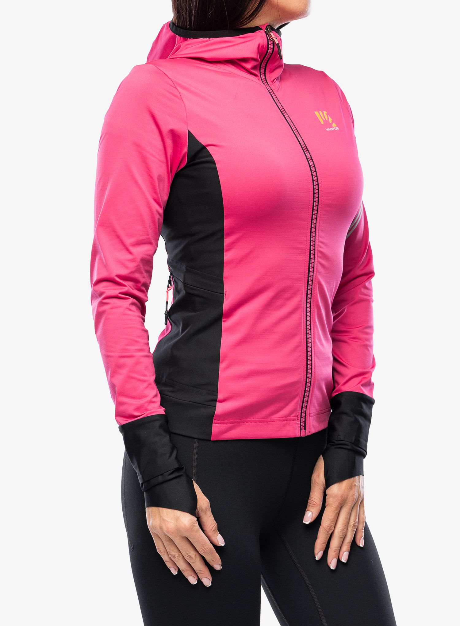 Mikina na běhání dámská Karpos Lavaredo Evo Fleece - pink/black
