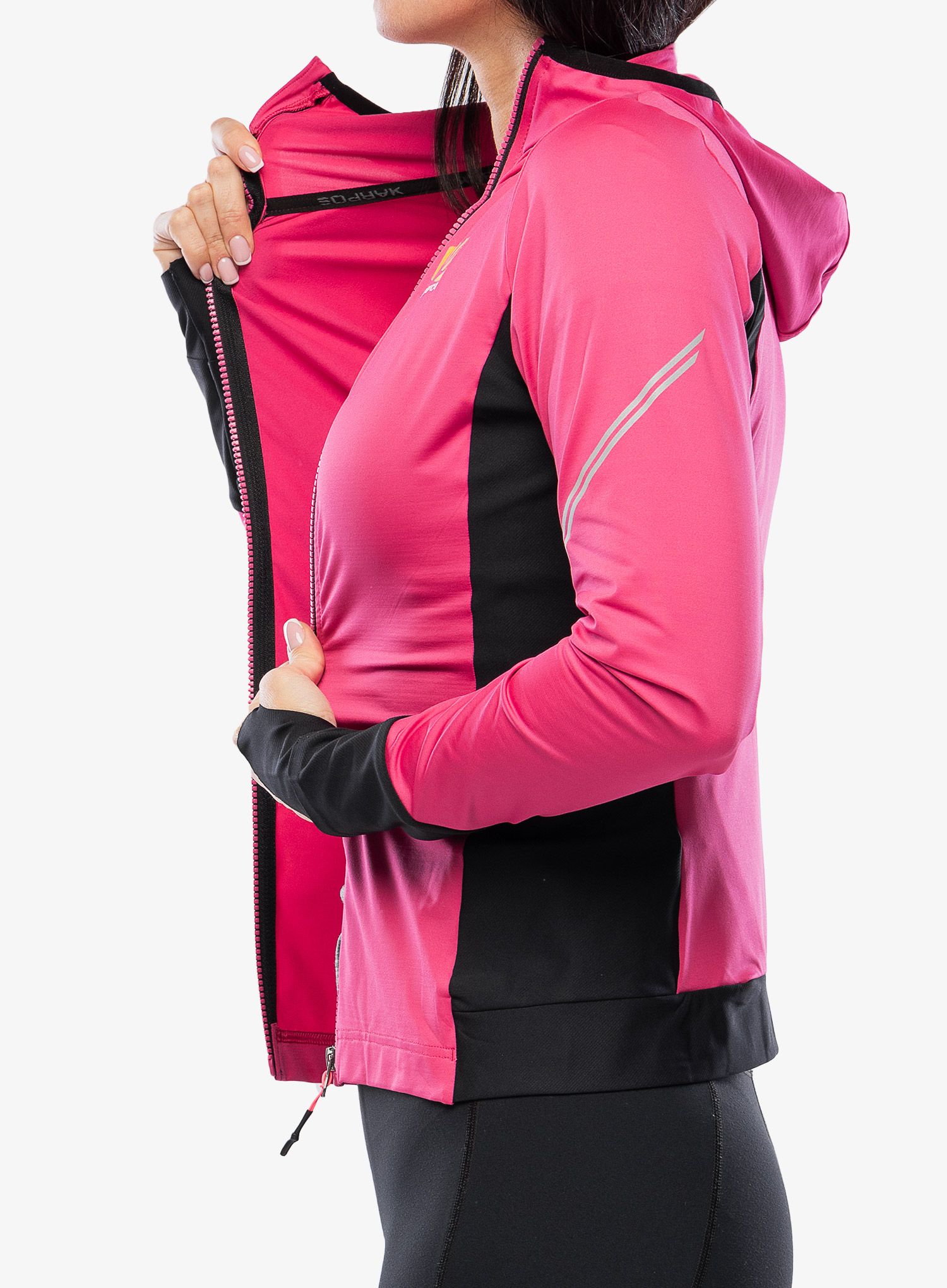 Mikina na běhání dámská Karpos Lavaredo Evo Fleece - pink/black