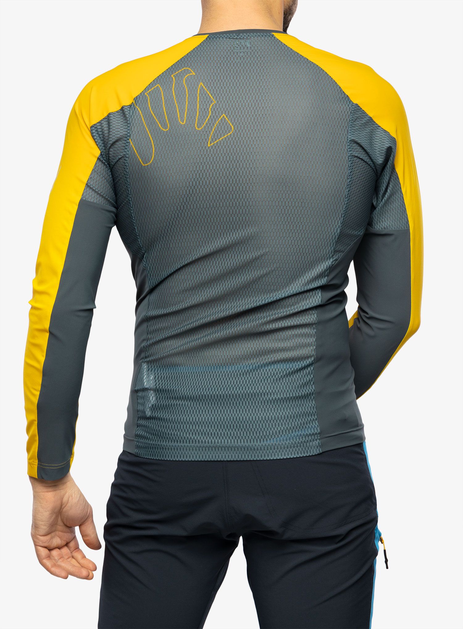 Mikina na běhání Karpos Lavaredo Jersey LS - dark slate/lemon curry