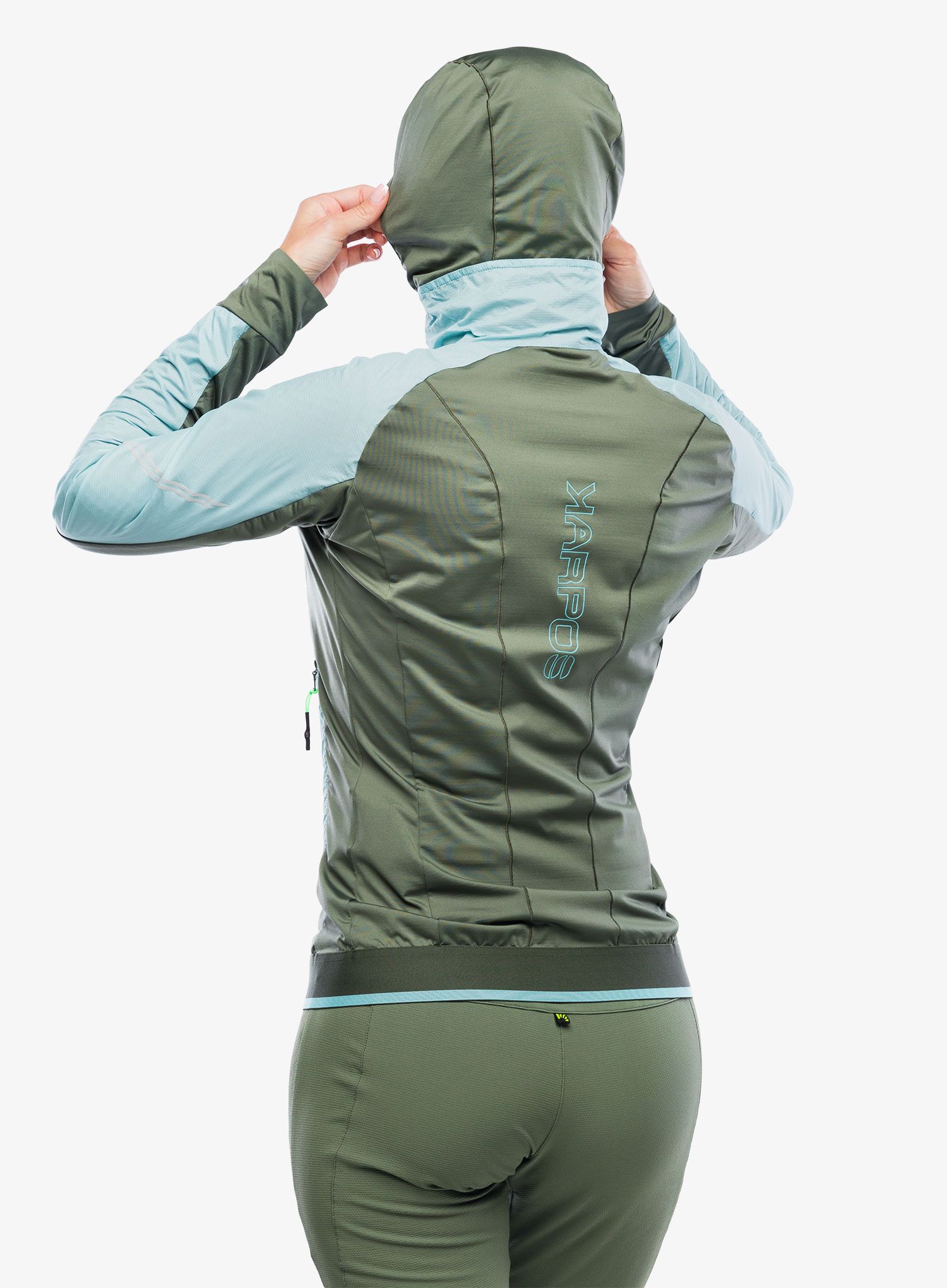 Bunda na běhání dámská Karpos Lavaredo Winter Jacket - aqua sky/thyme