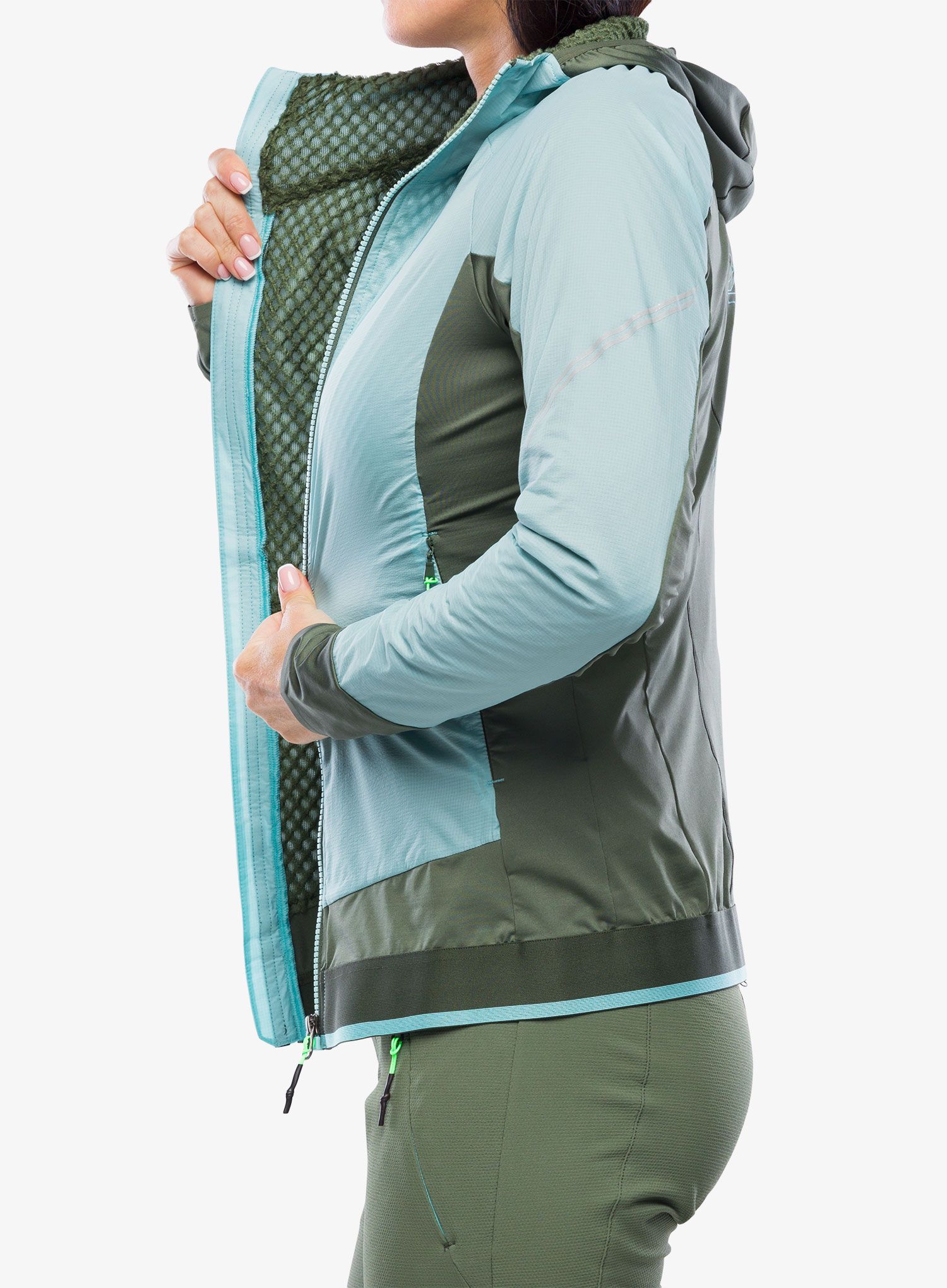 Bunda na běhání dámská Karpos Lavaredo Winter Jacket - aqua sky/thyme