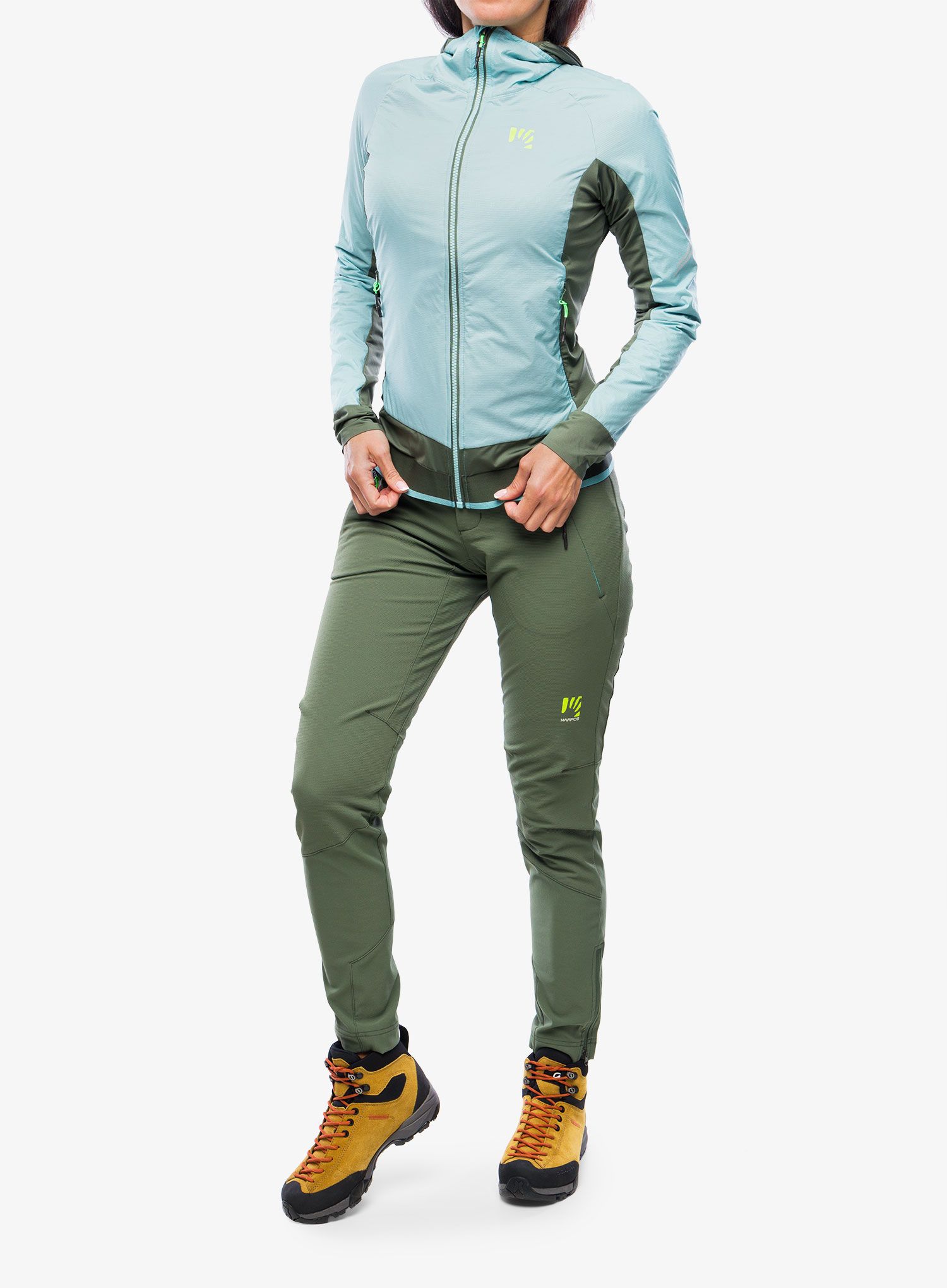 Bunda na běhání dámská Karpos Lavaredo Winter Jacket - aqua sky/thyme