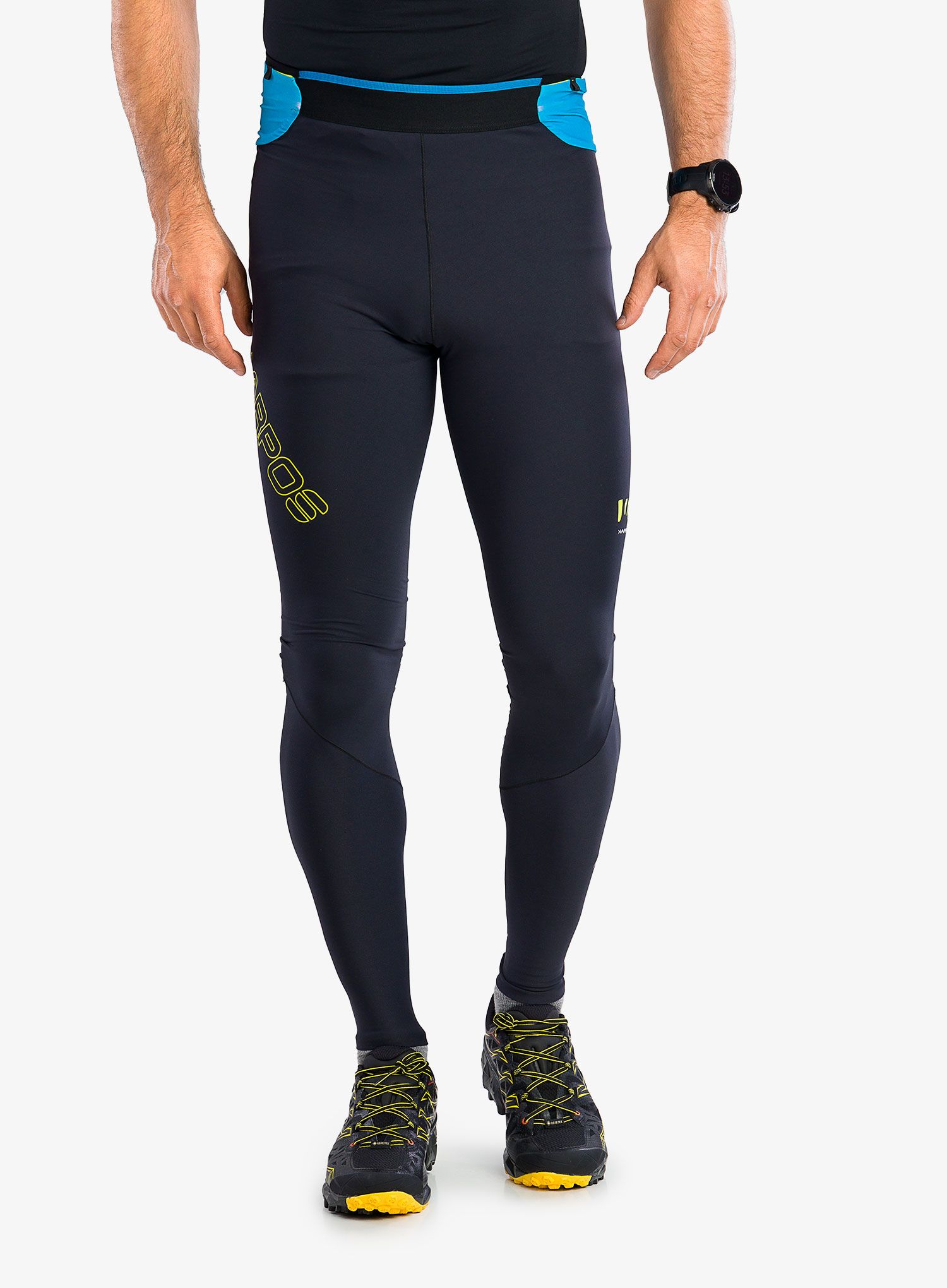 Běžecké legíny Karpos Lavaredo Winter Tight - black/blue jewel
