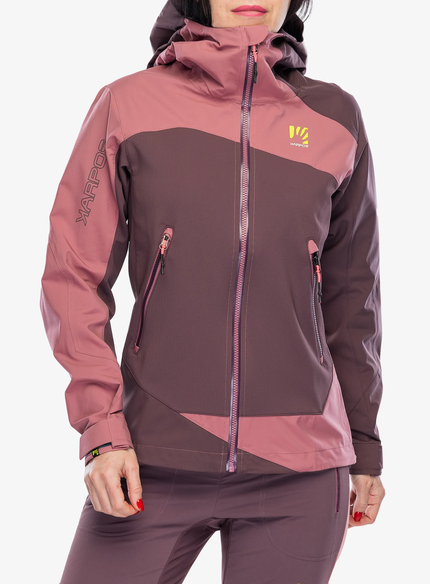 Damska bunda na skialpy Karpos Marmolada Jacket - huckleberry/deco rose