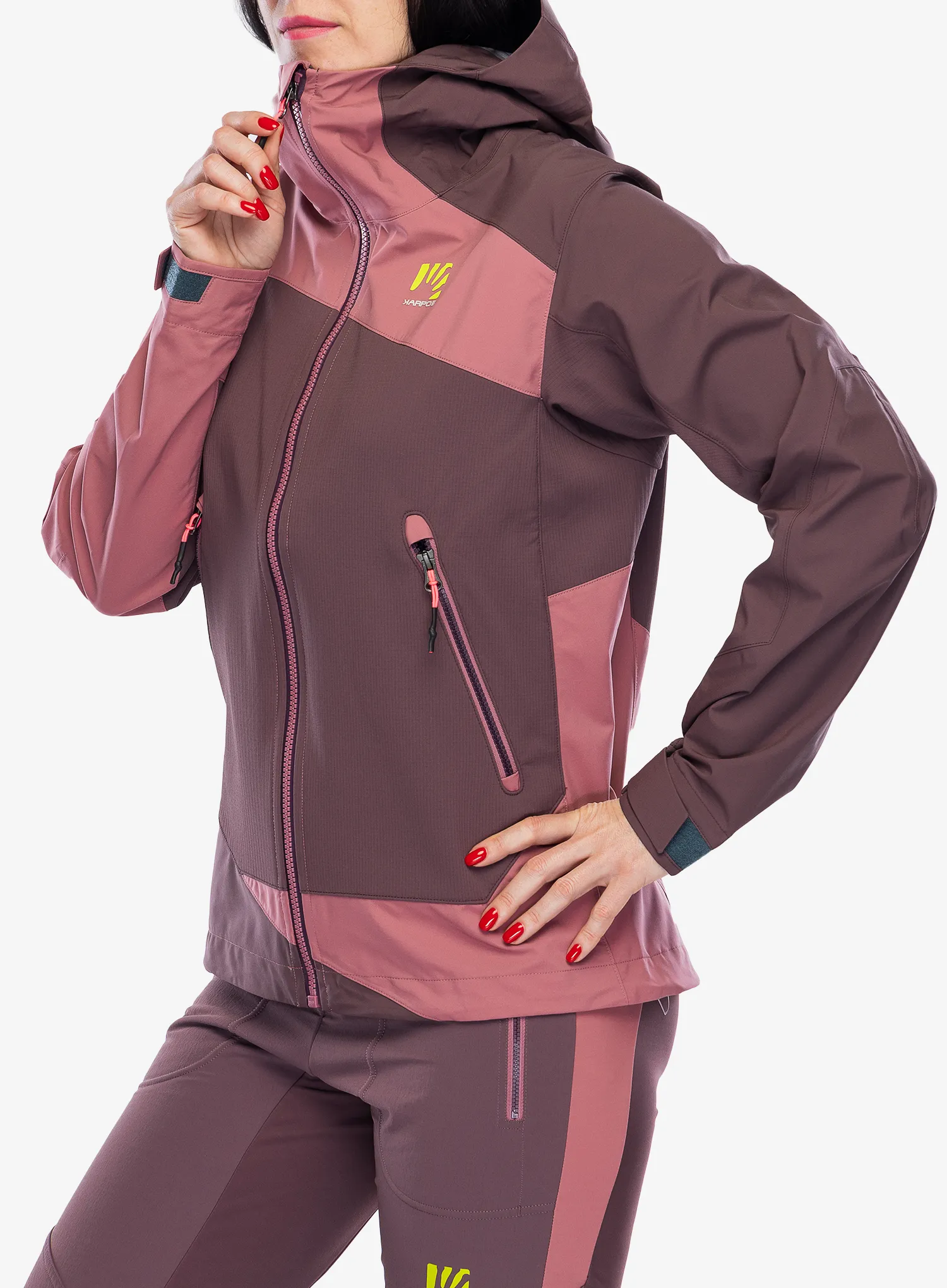 Damska bunda na skialpy Karpos Marmolada Jacket - huckleberry/deco rose