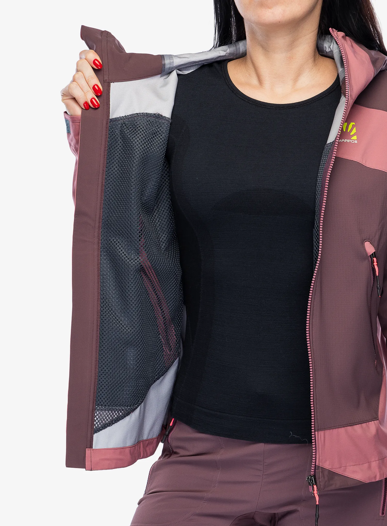 Damska bunda na skialpy Karpos Marmolada Jacket - huckleberry/deco rose